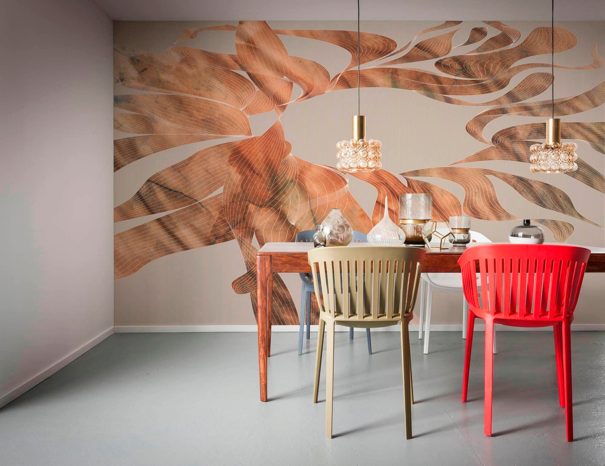 Komar Vliestapete »Digitaldruck Vlies - Autumn Leaves - Grösse 400 x 250 cm«, bedruckt, Wohnzimmer, Schlafzimmer