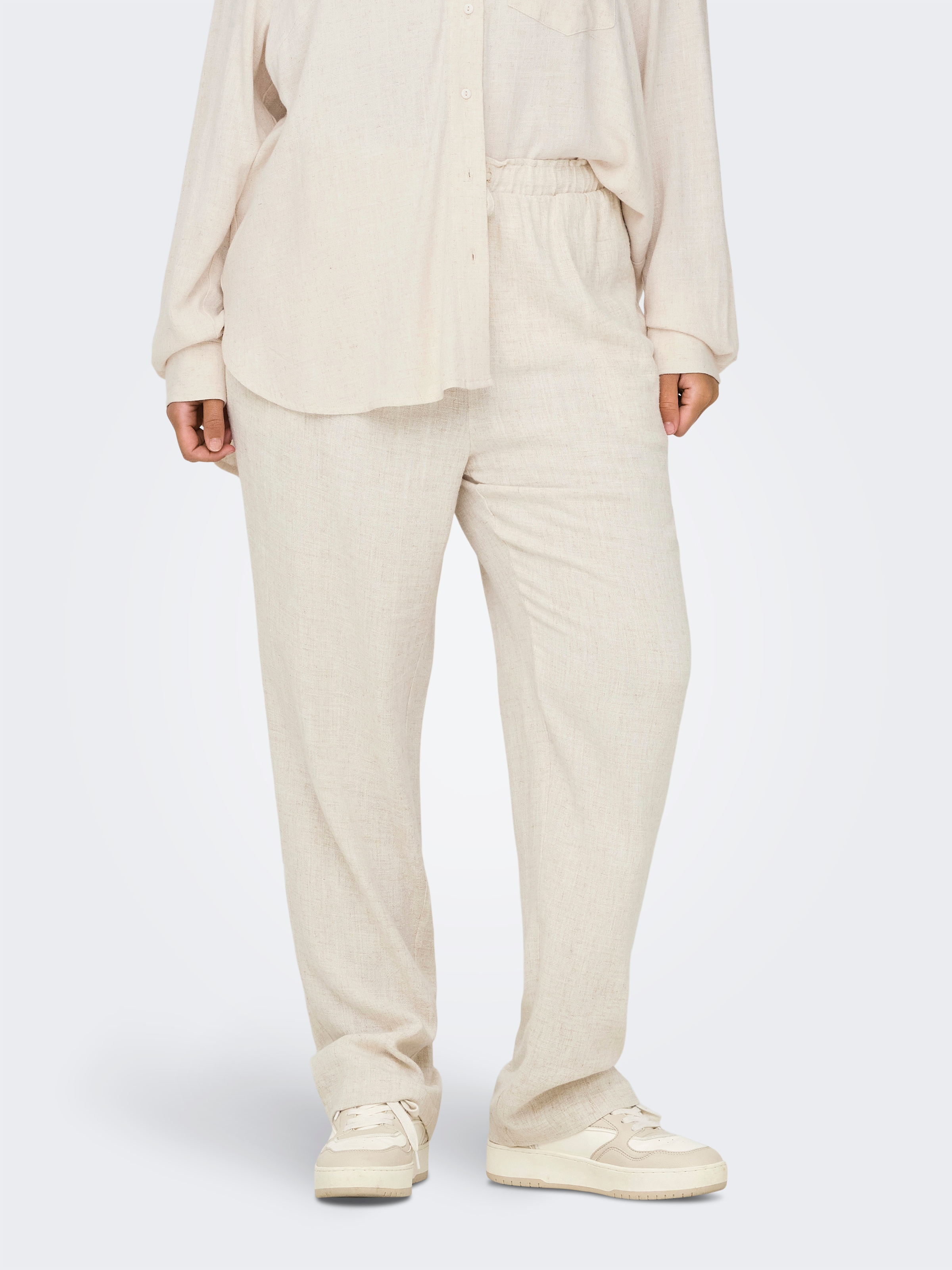 Image of ONLY CARMAKOMA Schlupfhose "CARSIESTA HW PULL-UP LINEN BL PNT NOOS"