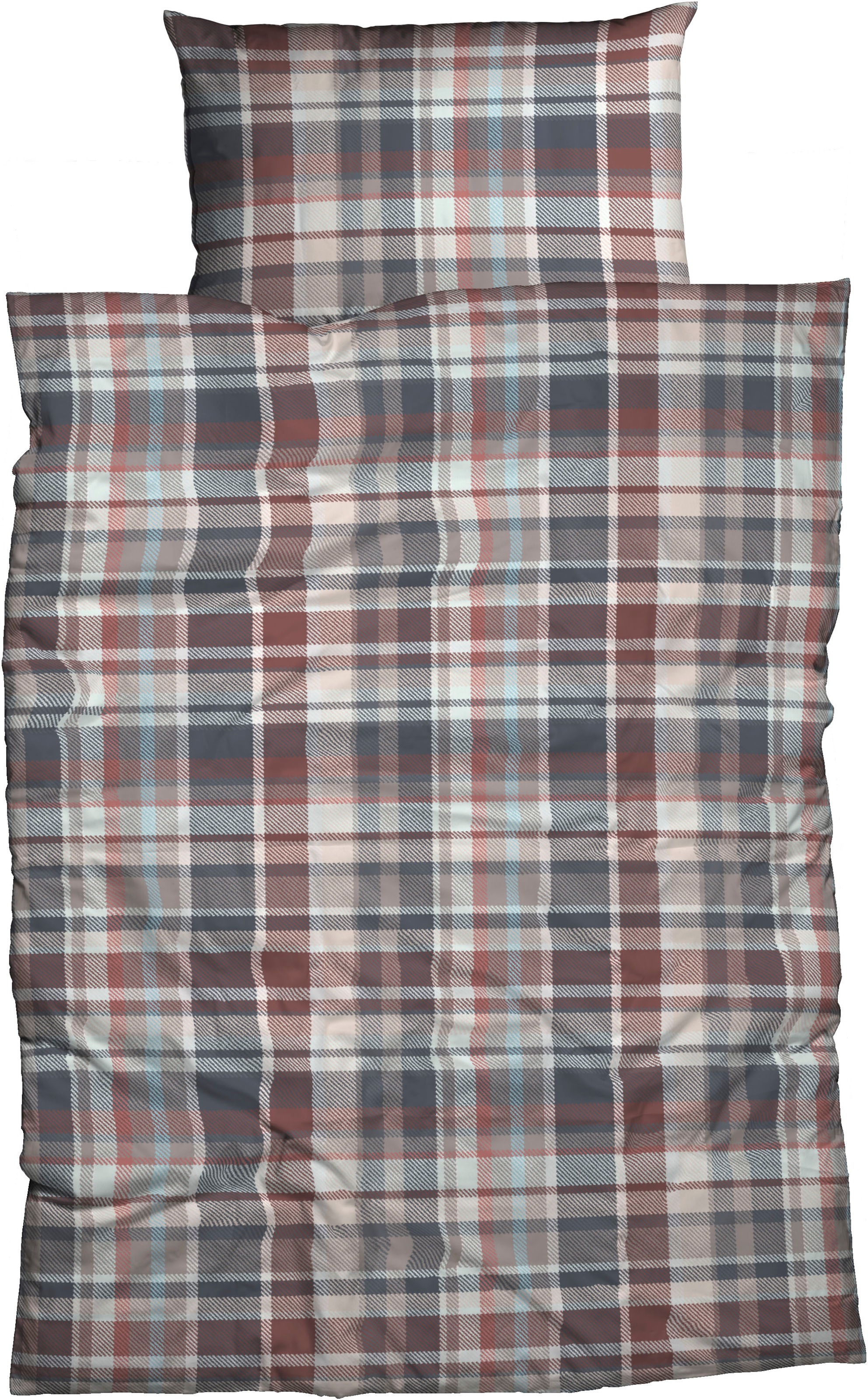 Image of CASATEX Bettwäsche "Silan" 2 Stk. zeitloses,rustikales Design, markante Karos, warme Farbtöne
