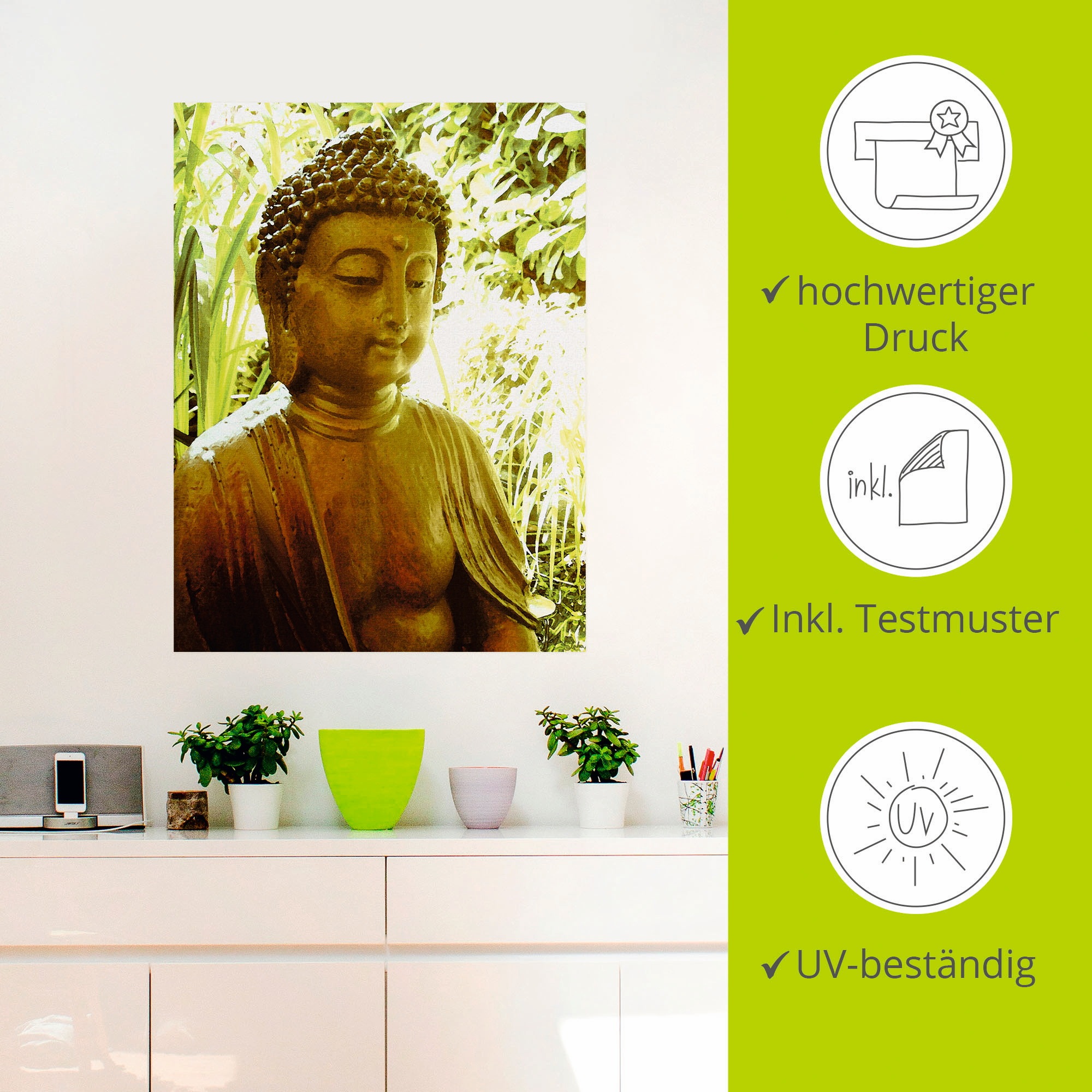 Artland Wandbild »Die Seele von Buddha«, Religion, (1 St.), als Leinwandbild, Poster, Wandaufkleber in verschied. Grössen