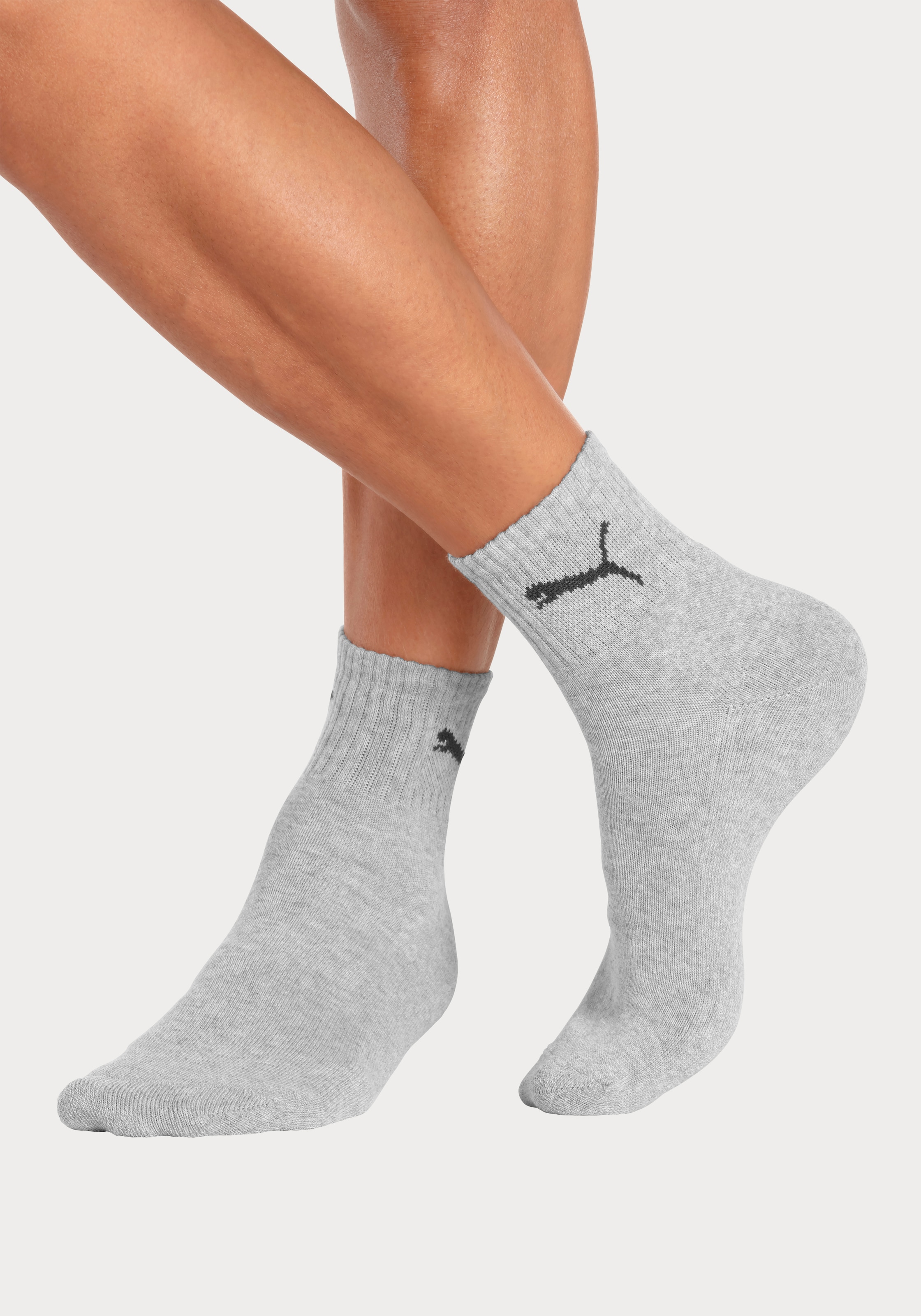 PUMA Sportsocken »short crew«, (3 Paar), mit klassischer Rippe