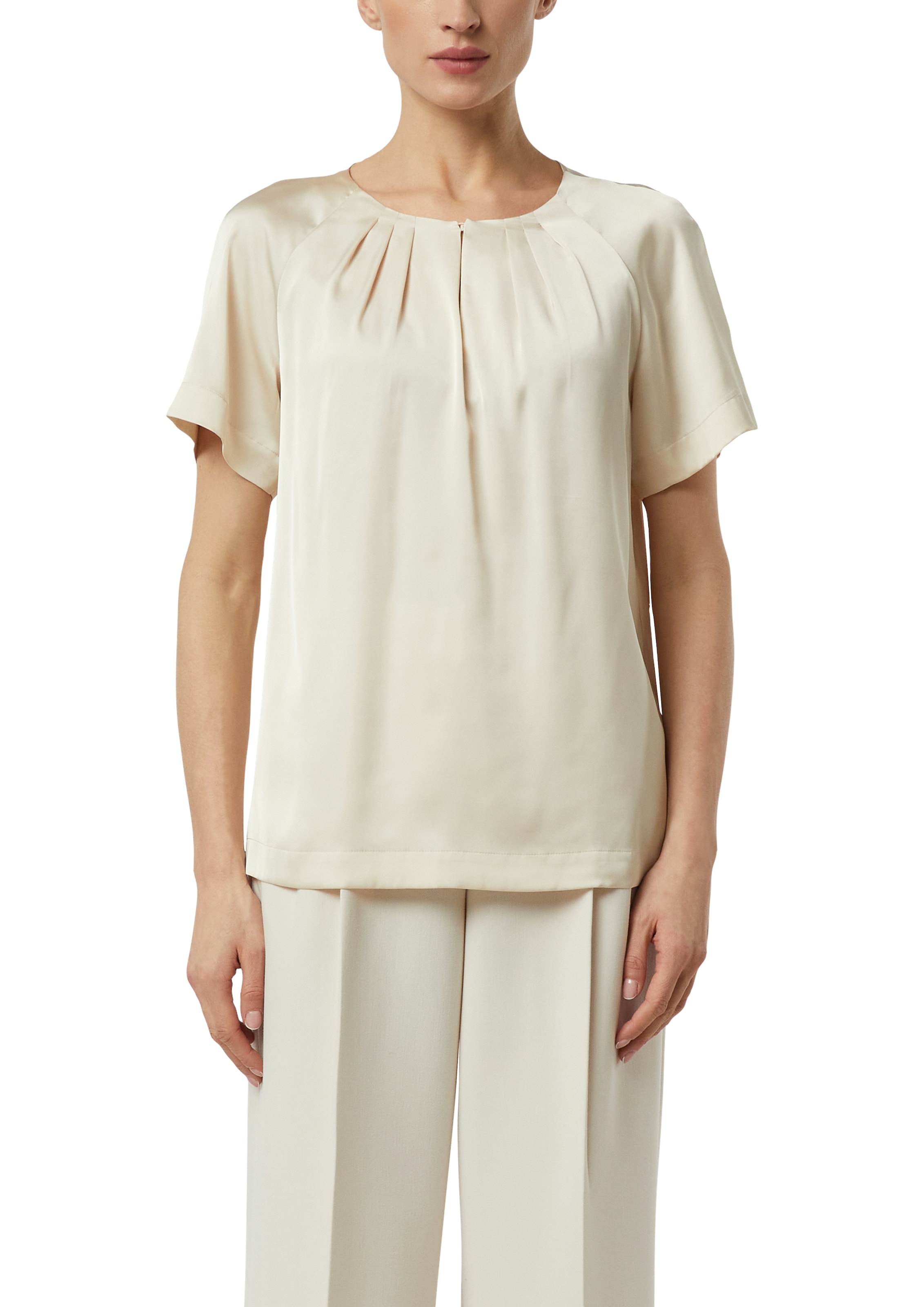 Image of Comma Shirtbluse Sommer-Bluse mit gerafftem Kragen und Cut-out