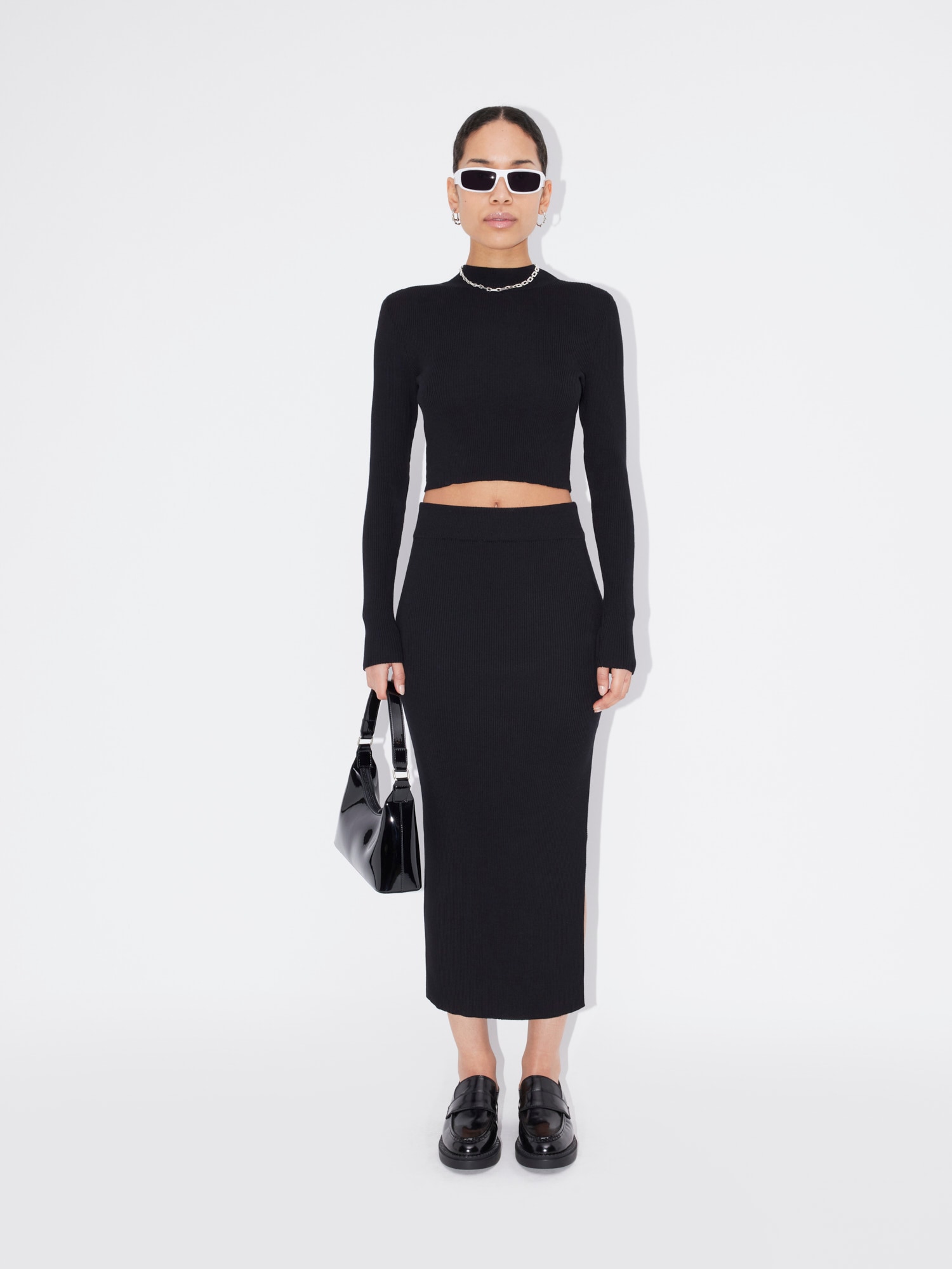 LeGer Strickrock »Phoebe, LeGer by Lena Gercke« mit seitlichen, hohen Schlitz und elastischem Bund