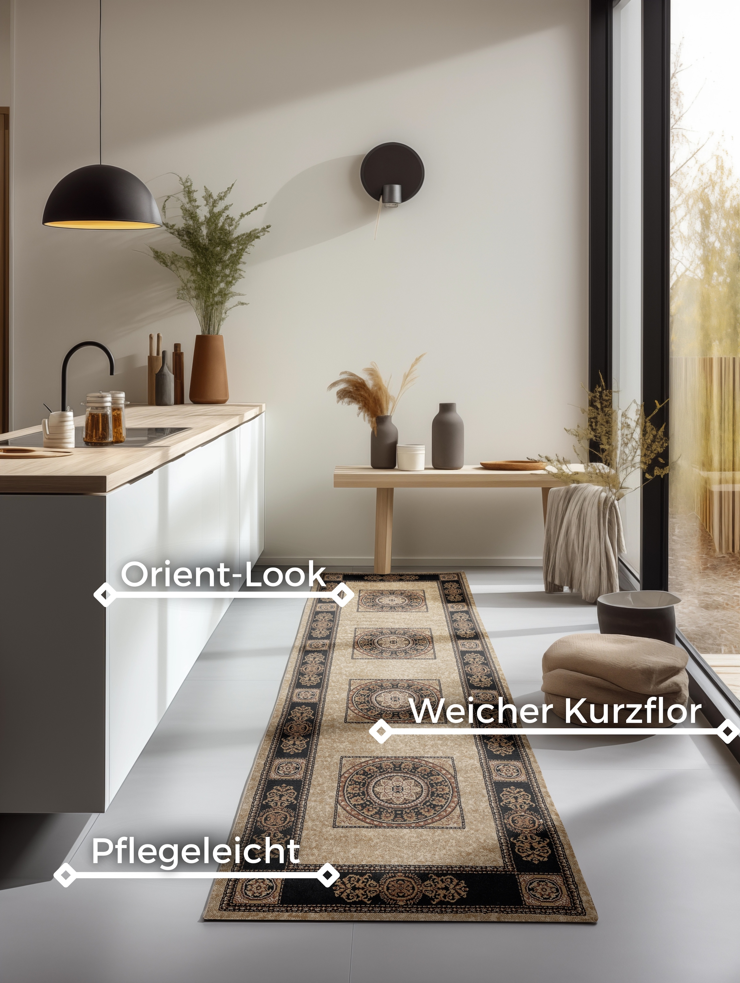 NOURISTAN Läufer »Shindand«, rechteckig, 8 mm Höhe, Orient Optik, strapazierfähig, pflegeleicht, robust