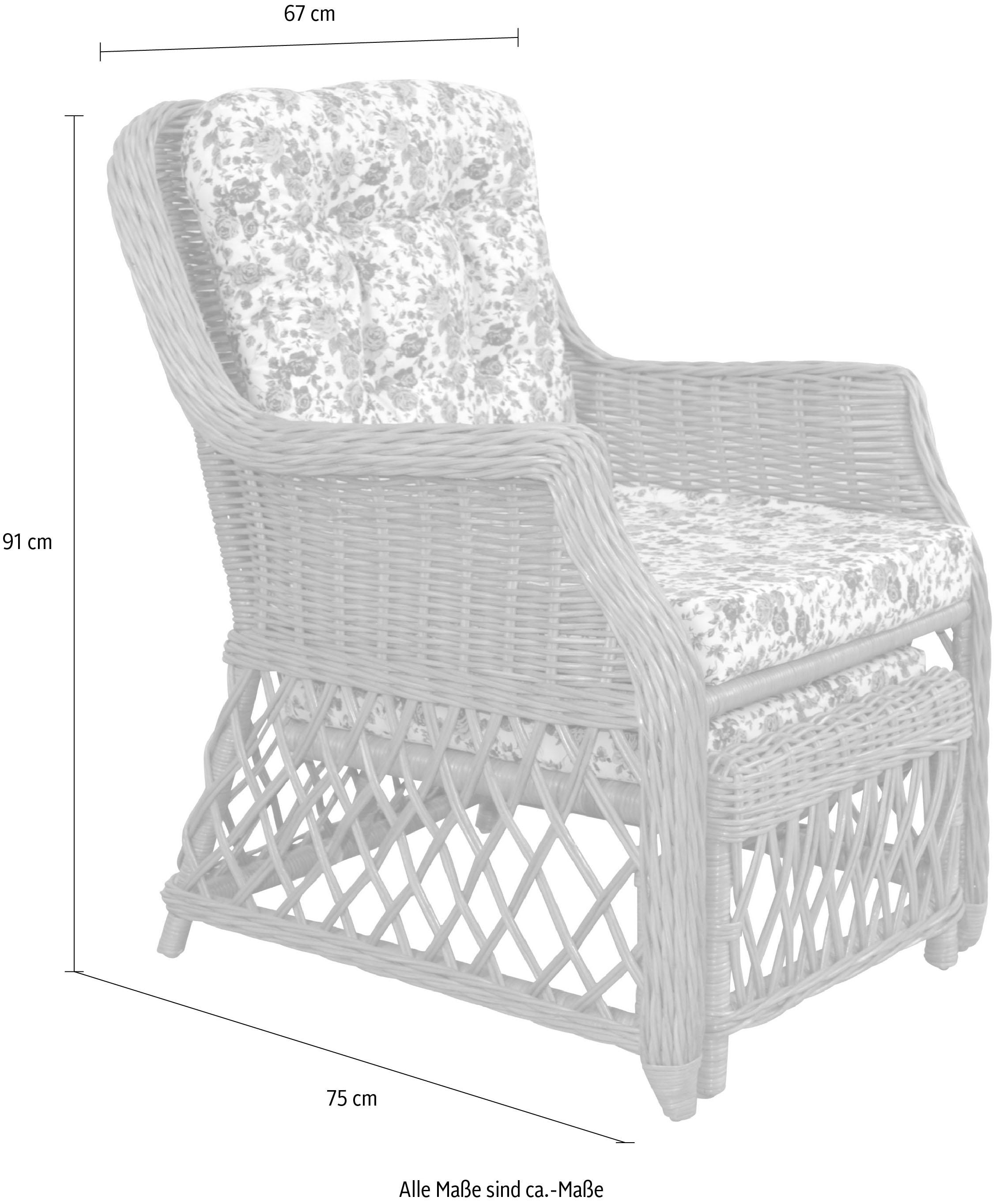 Home affaire Rattanstuhl, Handarbeit, Masse (B/T/H): (67/75/91)