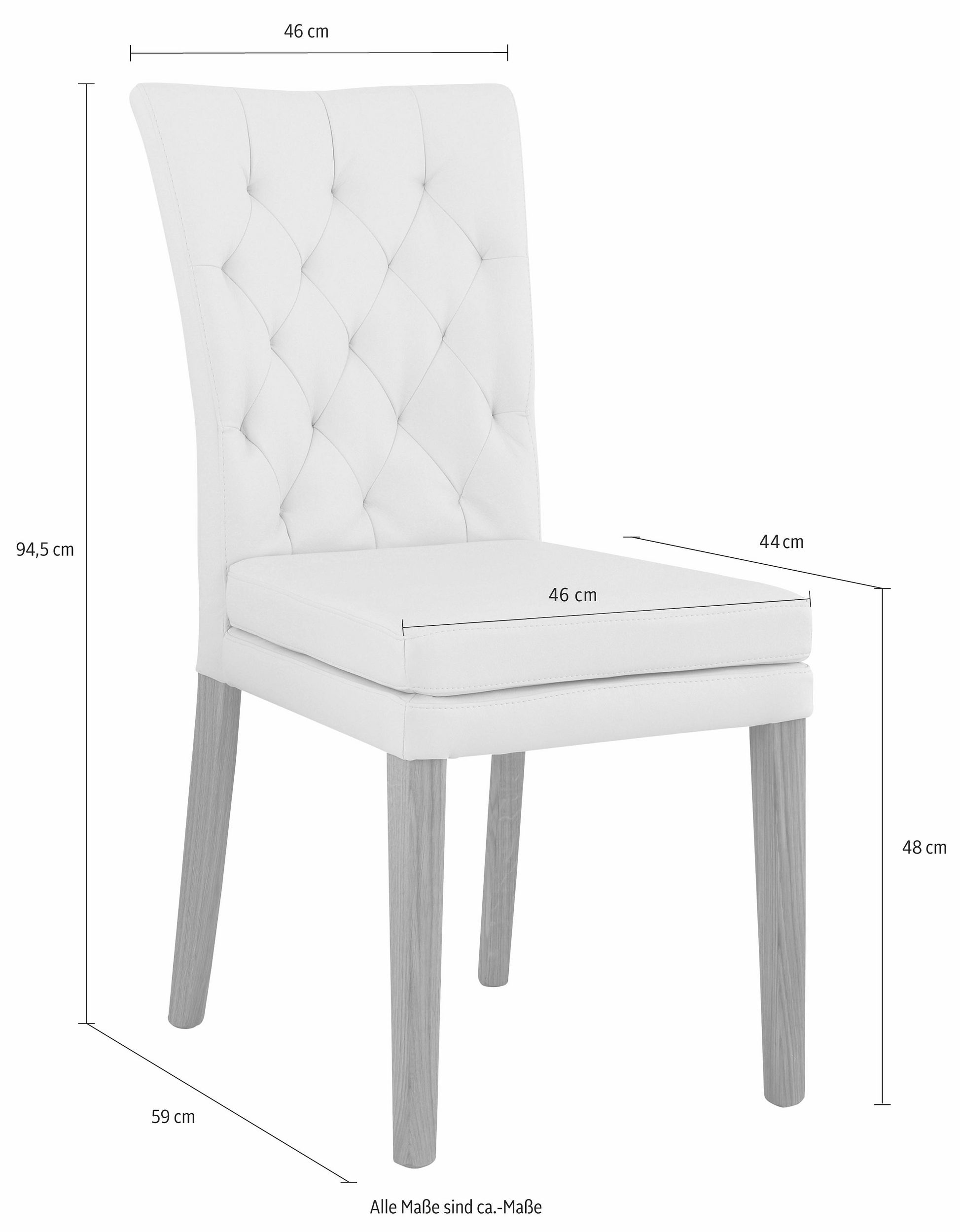 Home affaire 4-Fussstuhl »Colorado«, (Set), 6 St., Luxus-Microfaser, Beine aus Buche, wengefarben lackiert, Im 2er, 4er oder 6er-Set