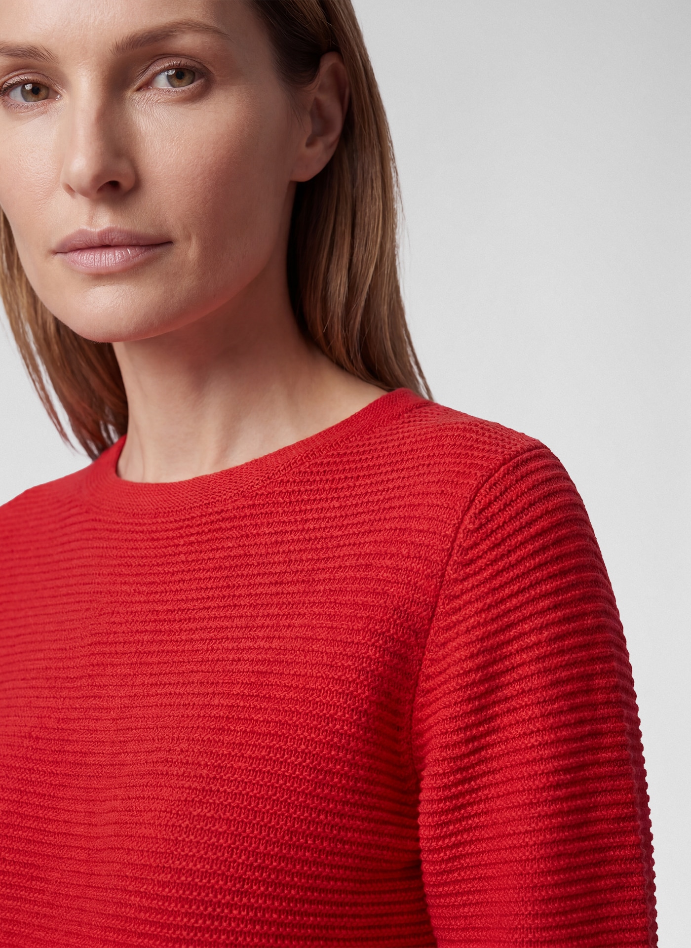 Rabe Strickpullover mit feiner Struktur / Rundhals