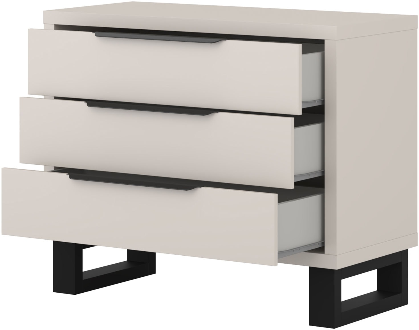 Home affaire Kommode »Bronne,Breite 99,5 cm Schubladenkommode, Sideboard« Sideboard mit viel Stauraum, Schlafzimmerkommode Kufen in Metalloptik