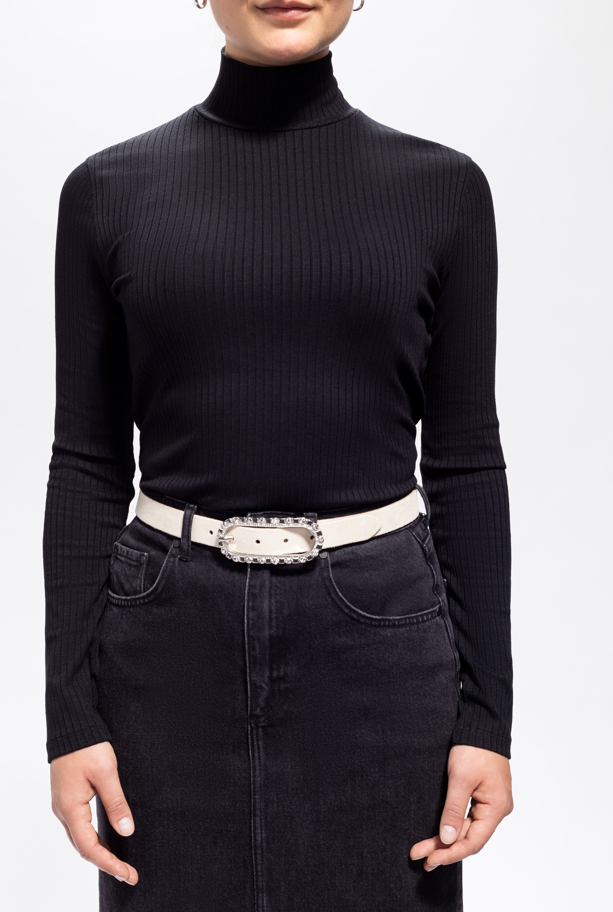 Tamaris Ledergürtel, femininer Look, Schliesse mit Glitzersteinen besetzt