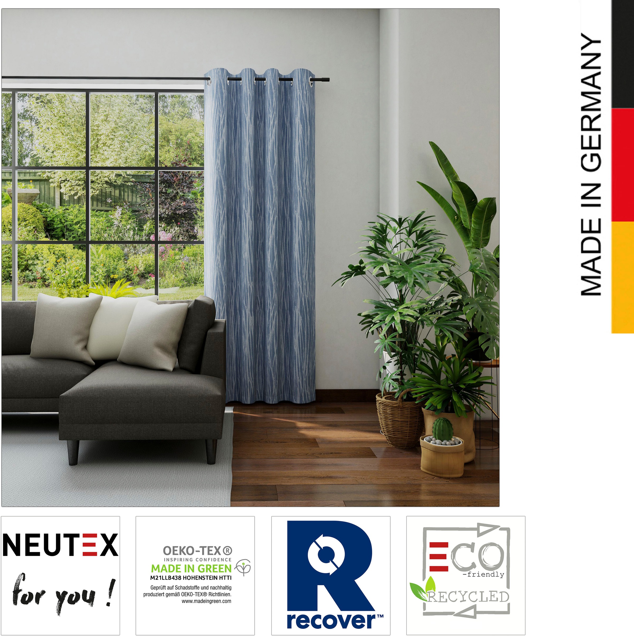 Neutex for you! Rideau »David Eco« Œillet 1 cuis tlg.