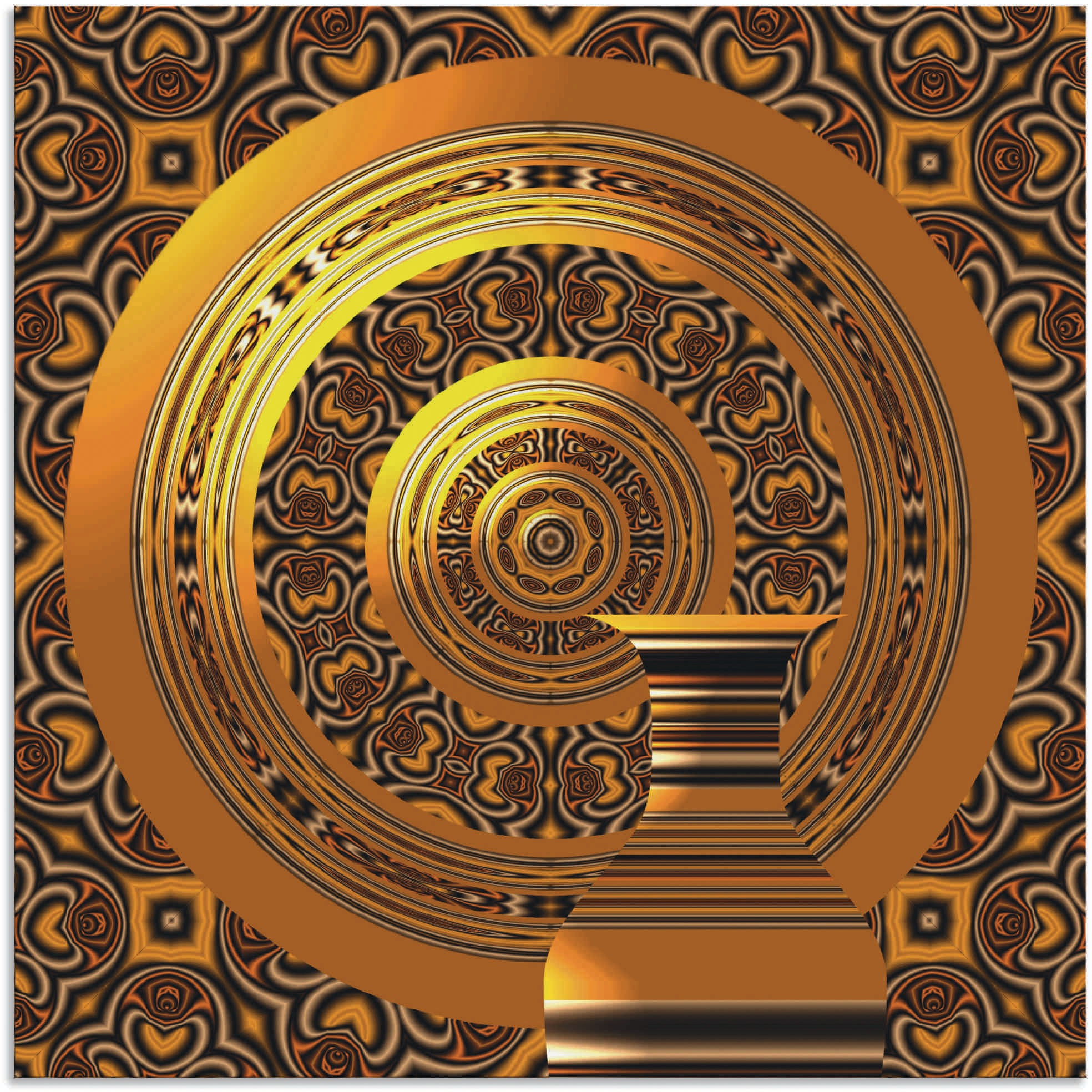 Image of Artland Wandbild »Goldgelber Teller mit Karaffe«, Muster, (1 St.), in vielen Grössen & Produktarten - Alubild / Outdoorbild für den Aussenbereich, Leinwandbild, Poster, Wandaufkleber / Wandtattoo auch für Badezimmer geeignet bei Ackermann Versand Schweiz