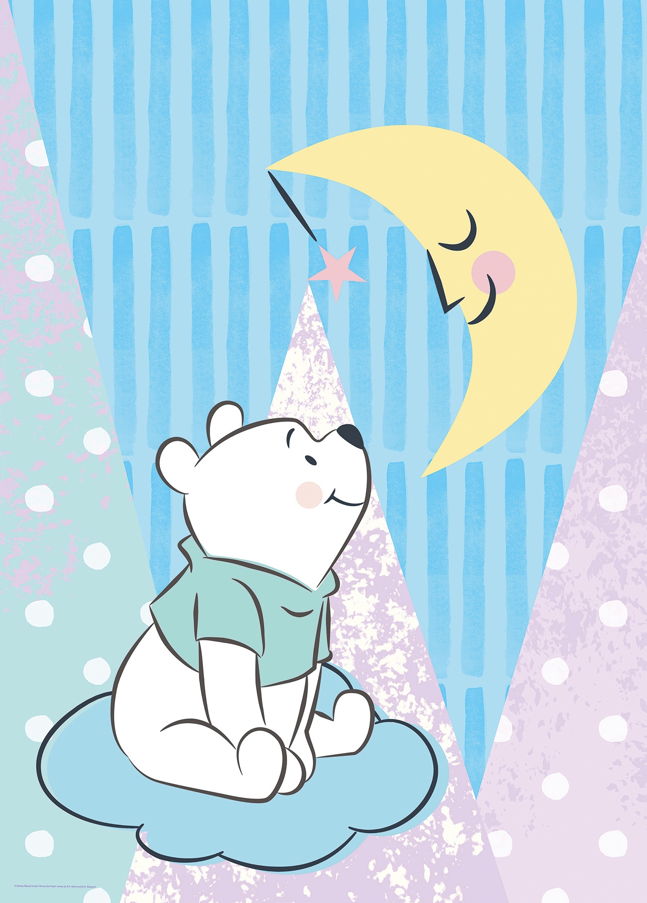 Image of Komar Bild "Winnie the Pooh Moon" Disney 1 Stk. tlg. Wandbild zur Dekoration im Kinderzimmer - ohne Rahmen