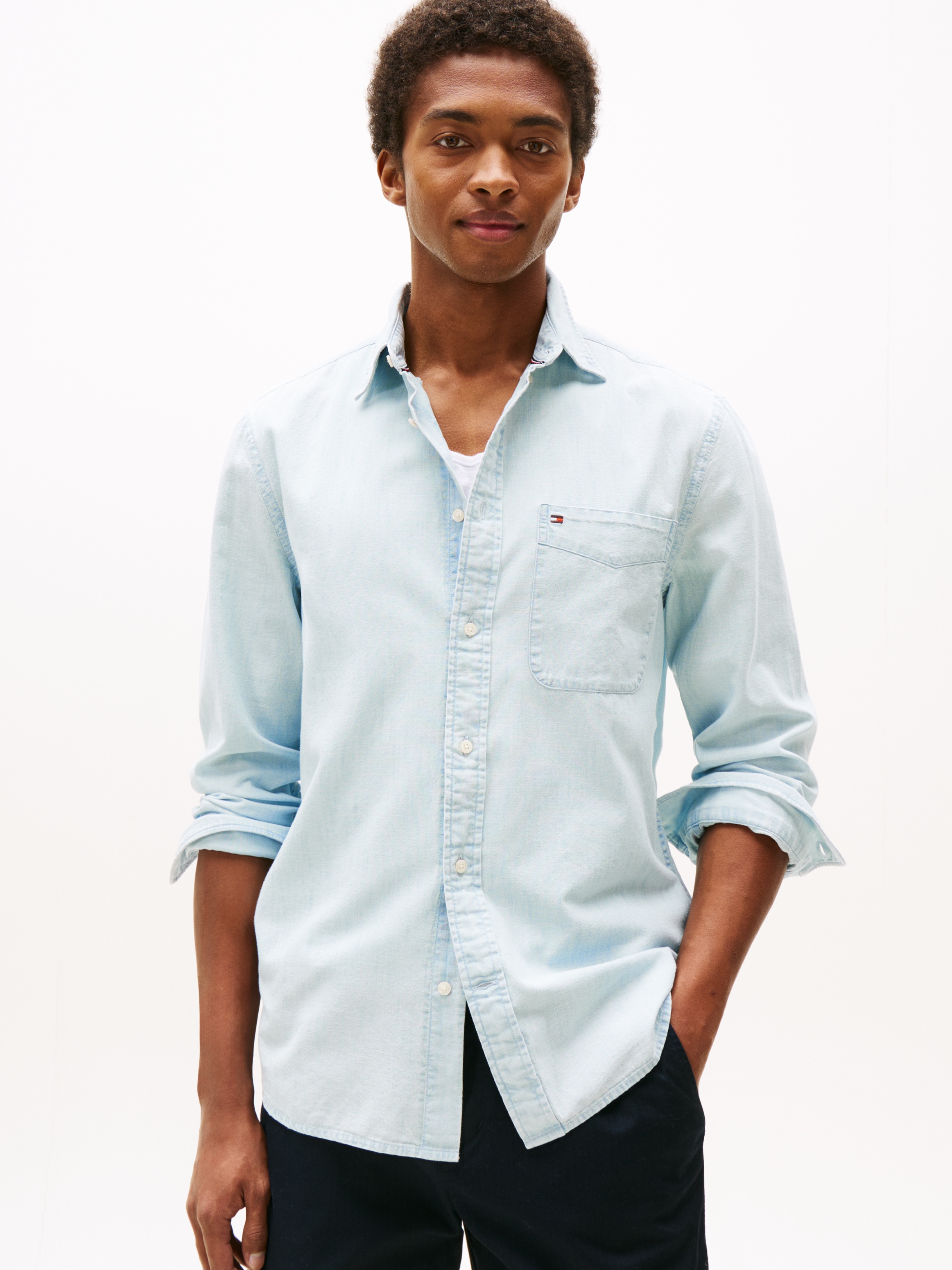 Image of Tommy Hilfiger Langarmhemd "CHAMBRAY POCKET Regular Fit"