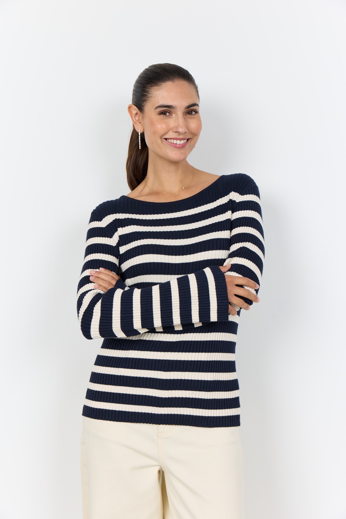 Image of soyaconcept Strickpullover "SC-DOLLIE 813" aus Viskosemischung, normale Passform, pflegeleicht, gestreifte Optik