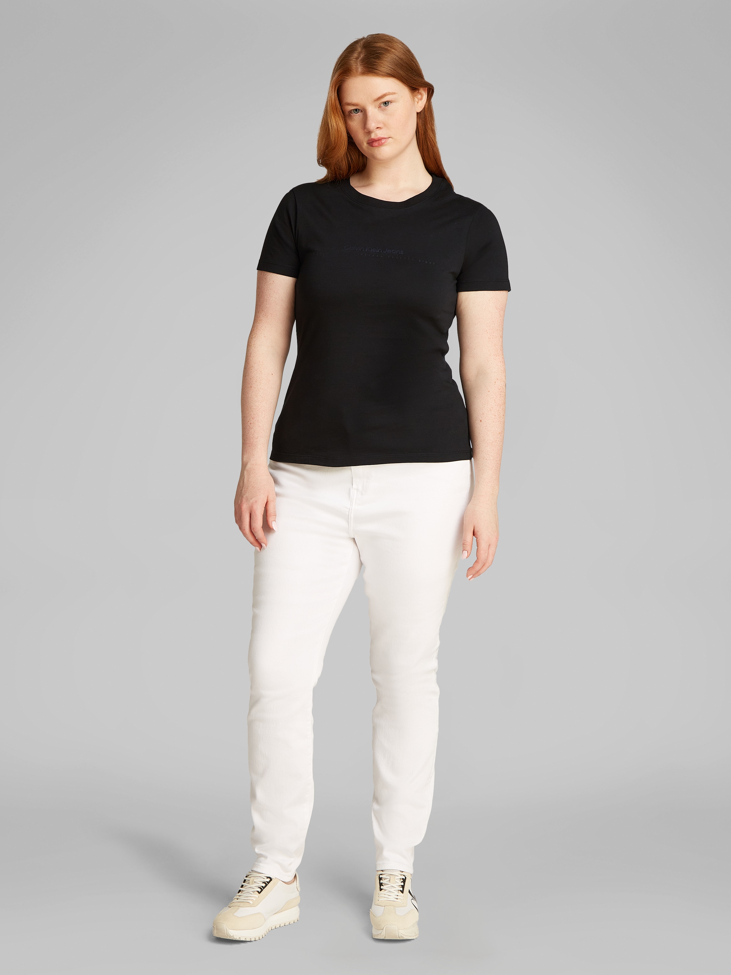 Calvin Klein Jeans Plus T-Shirt »PLUS INSTIT GRAPHIC SLIM TEE«, in grossen Grössen, Logoschriftzug