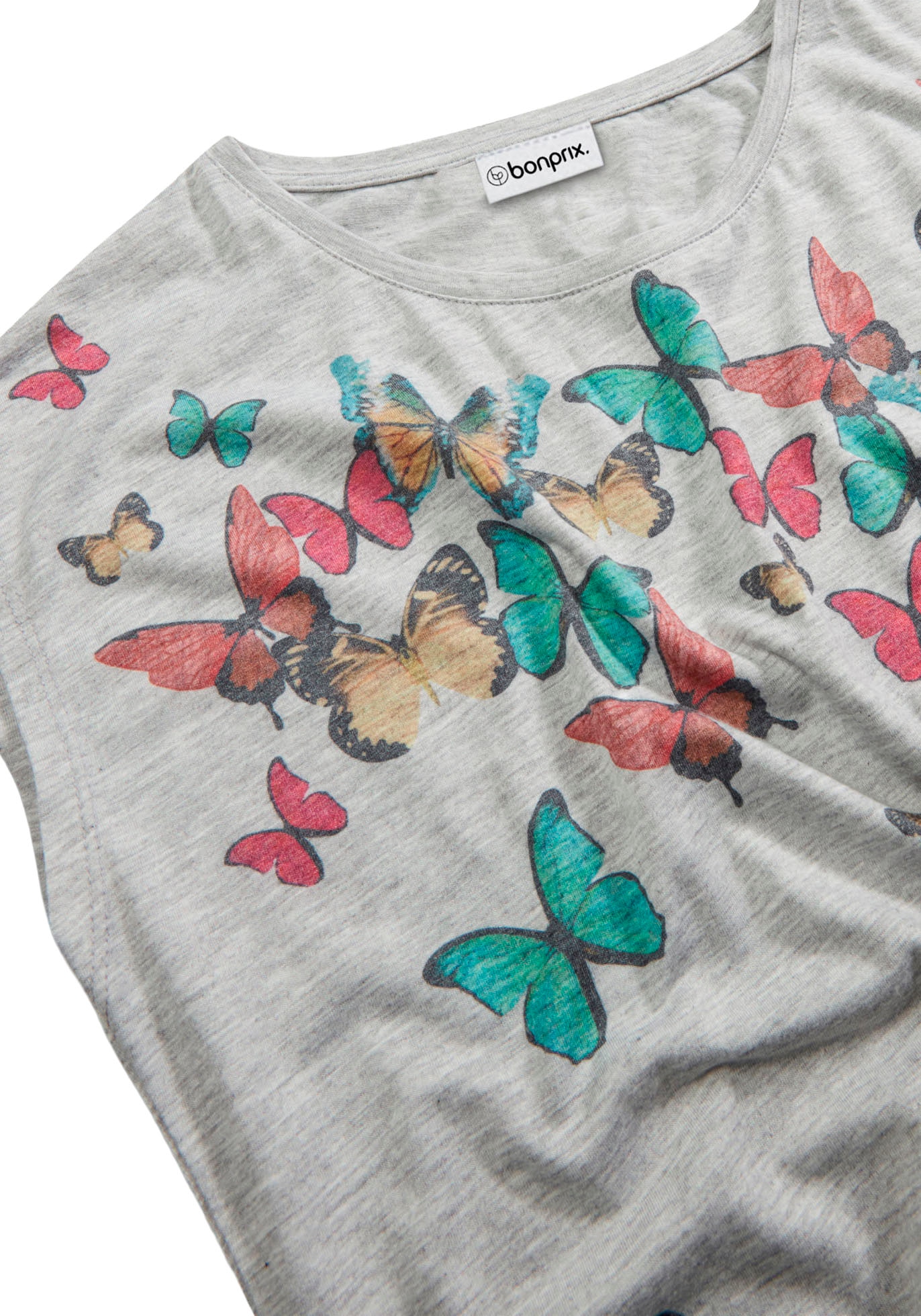 bonprix T-shirt Slim fit Passform, Kurzarm mit kleinen Flügelärmeln