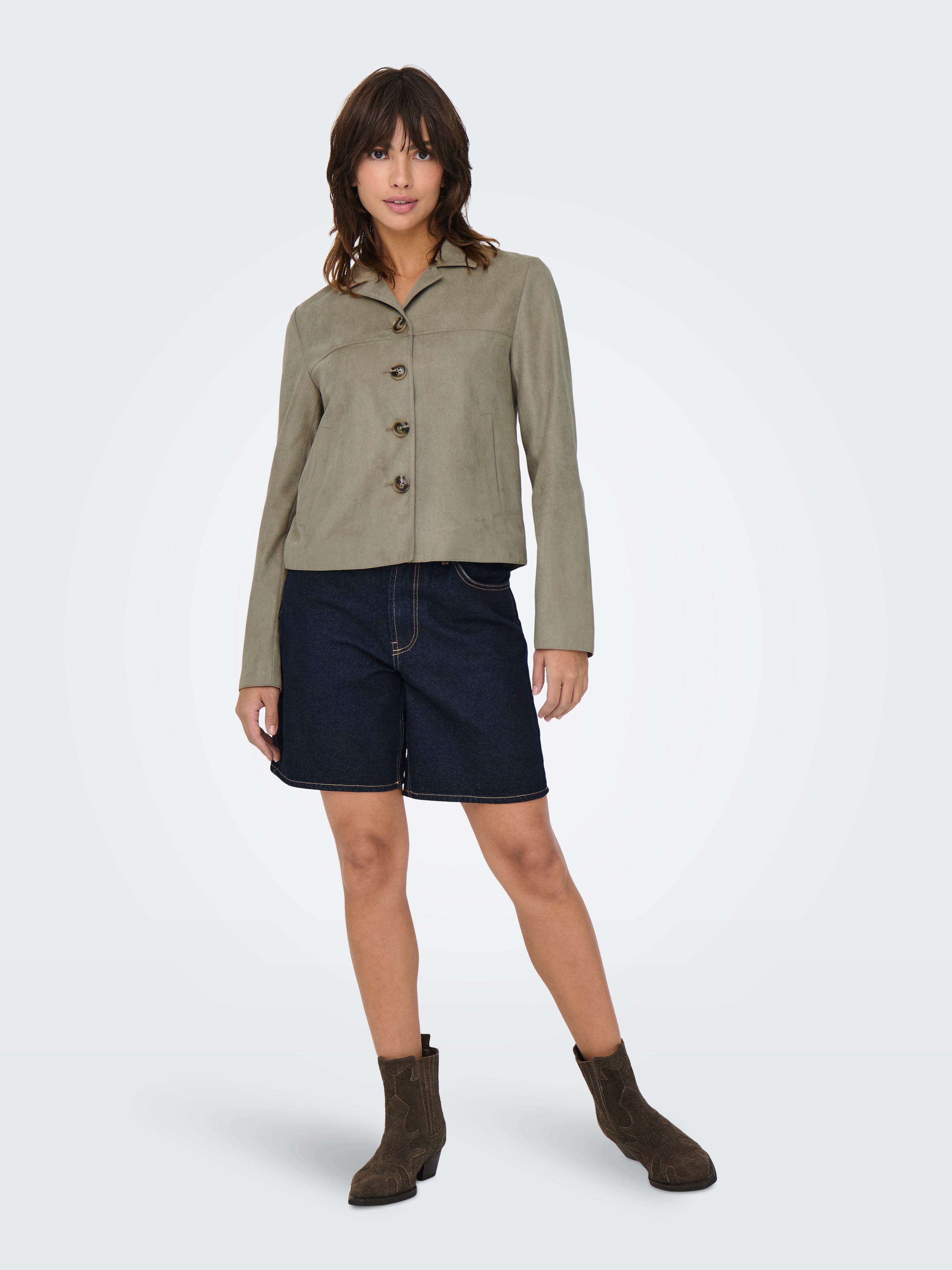 JDY Veste en imitation cuir »JDYNICO FAUX SUEDE JACKET OTW SGO NOOS« fibre synthétique