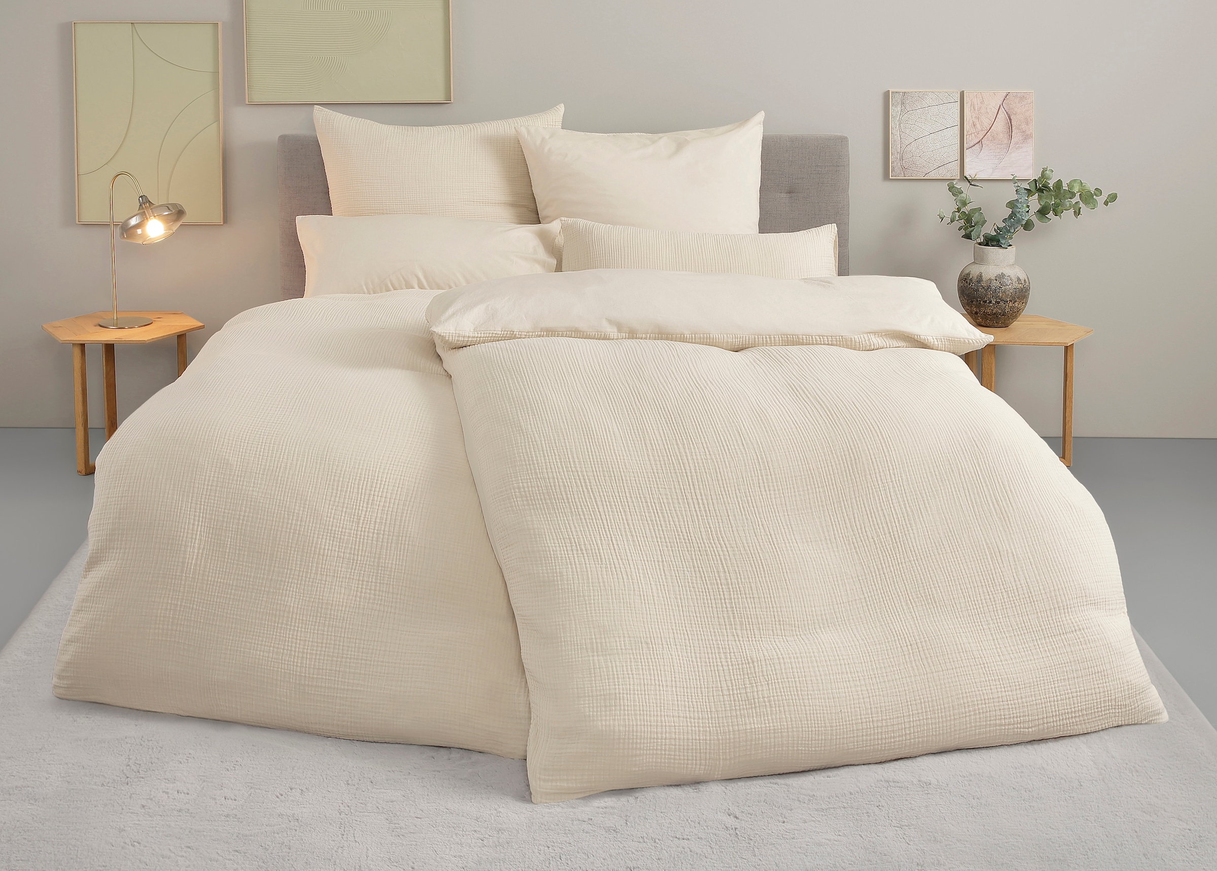 GOODproduct Linge de lit réversible »Sari3« 2 NEUHEIT: aus 100% Baumwolle in weichem Musselin, Rückseite Renforcé