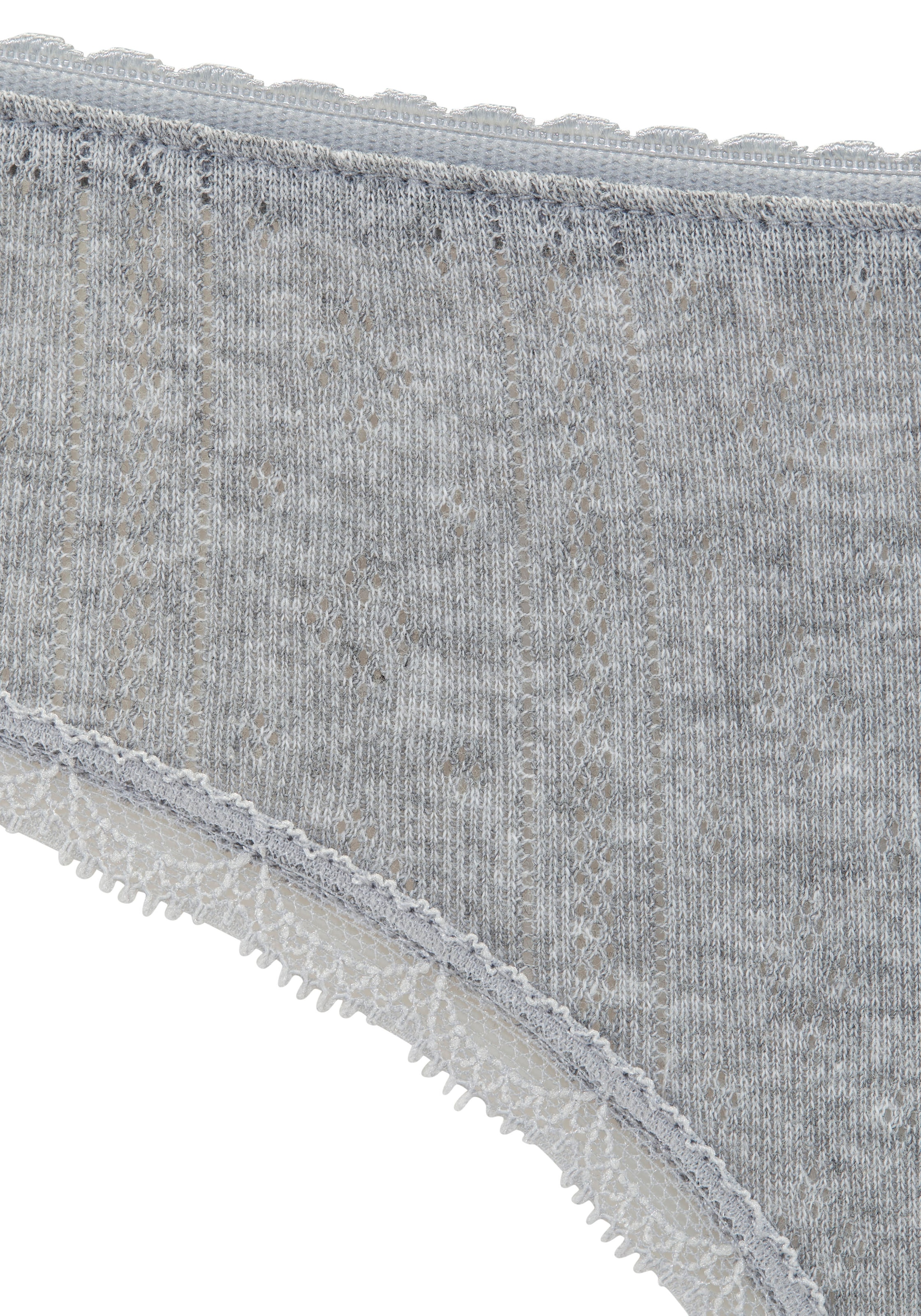 Vivance Slip brésilien 3er-Pack,  aus feiner Pointelle-Ware mit Spitze, reine Baumwolle