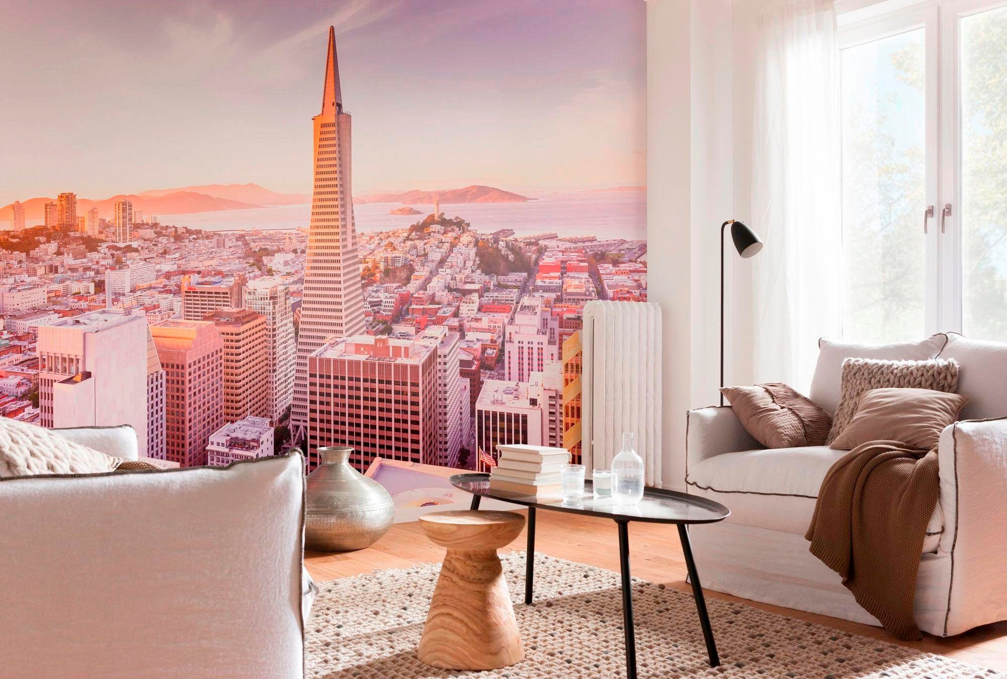 Komar Fototapete »San Francisco Morning - Grösse 368 x 254 cm«, bedruckt, Wohnzimmer, Schlafzimmer
