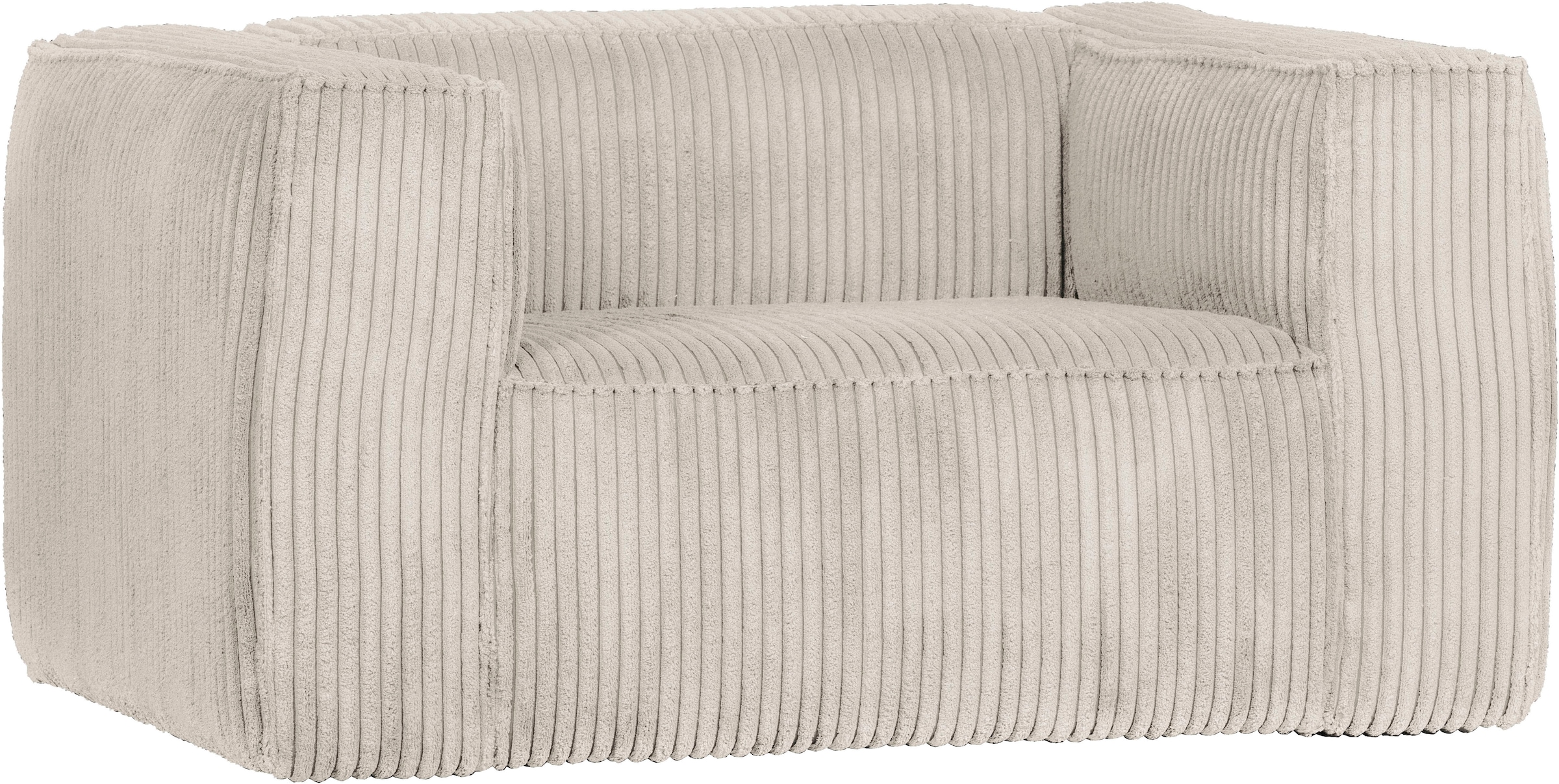 WOOOD Loungesessel »Bean mit Split-Rippenbezug und Armlehnen B 146 x T 98 x H 74 cm« Hohe Verschleissfestigkeit, Teflon-Imprägnierung, Tragkraft 100 kg