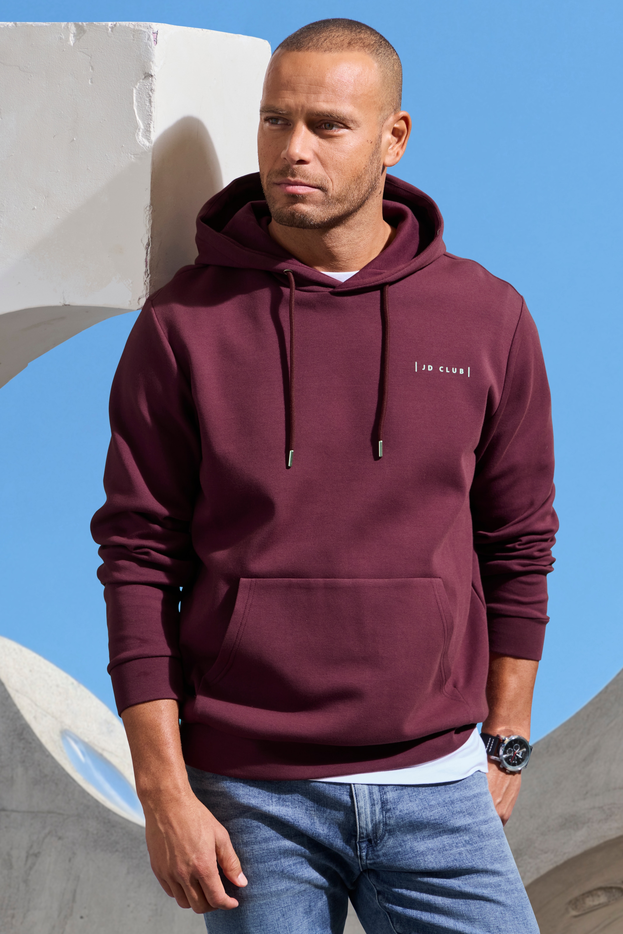 John Devin Hoodie »bis Grösse 5XL«, hochwertige Qualität mit dezentem Logodruck vorn
