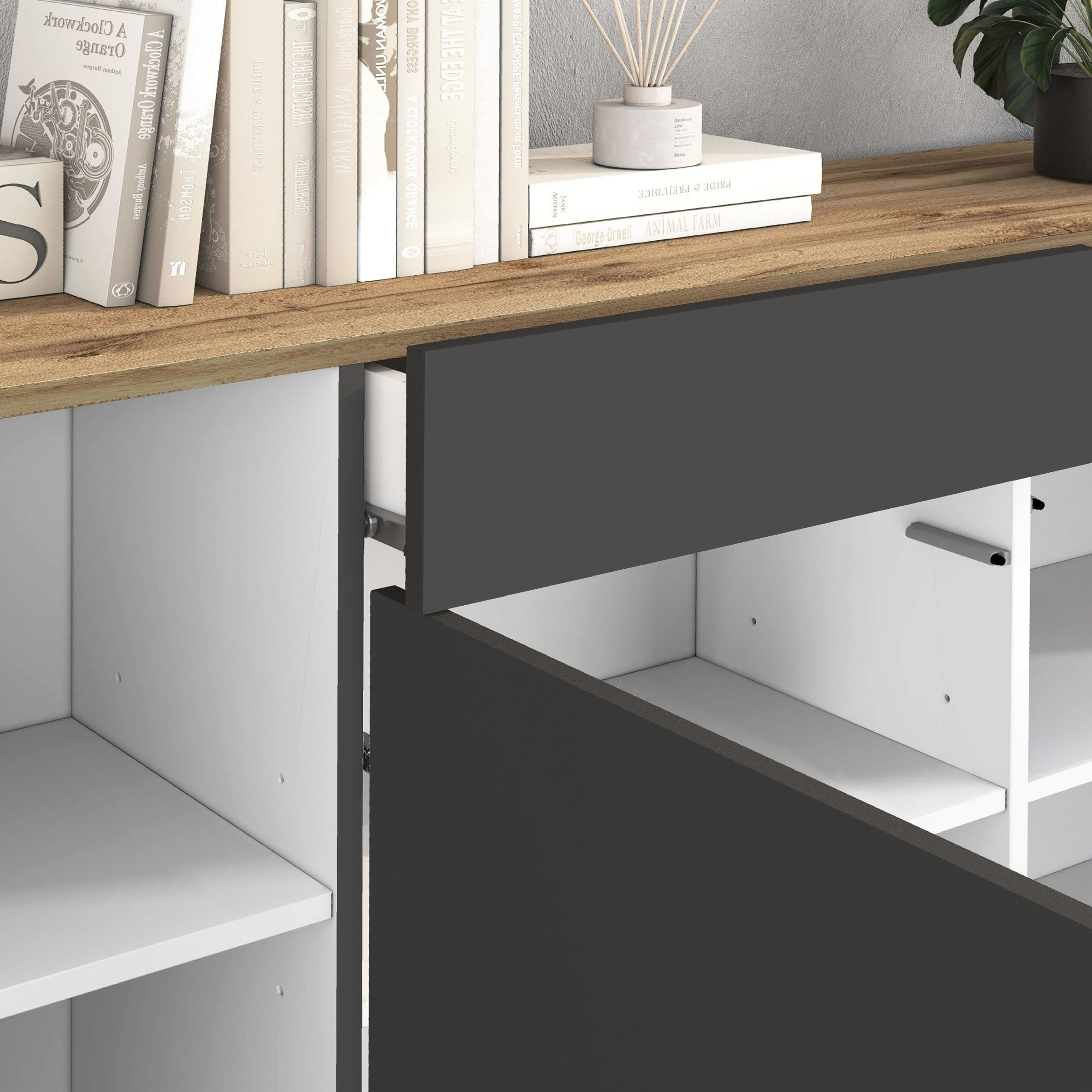 INOSIGN Sideboard »GARDA Sideboard,Kommode, Schrank, Kredenz Grifflos mit Push to Open«, (1 St.), 4 Türen, 2 Schubladen, grifflos Breite 200 cm