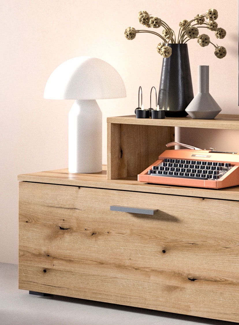 INOSIGN Wohnwand »Rotu, Breite 247 cm, bestehend aus: Lowboard und Hängeschrank«, Wohnkombination, Mediawand, Anbauwand, Wohnzimmer Set