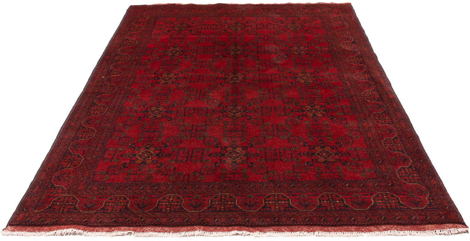 Image of morgenland Orientteppich »Afghan - Kunduz - 245 x 168 cm - dunkelrot«, rechteckig, 7 mm Höhe, Wohnzimmer, Handgeknüpft, Einzelstück mit Zertifikat bei Ackermann Versand Schweiz