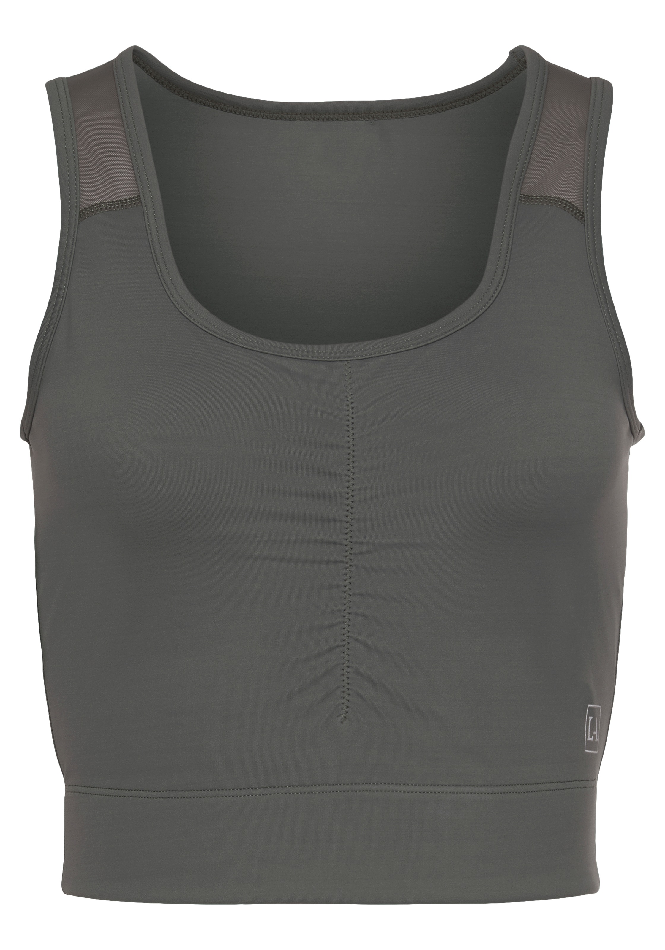 LASCANA ACTIVE Crop-Top »-Sport Top«, mit Raffung und Mesheinsätze