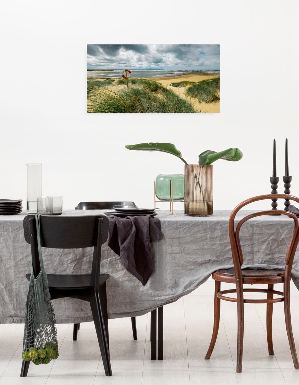 Image of Komar Leinwandbild "Stormy Days - Grösse 60 x 30 cm" Baum Berge Blumen Blätter Foto Jahreszeiten Landschaft Meer Natur Palmen Strand Packung, 1 Stk. tlg. Keilrahmenbild mi Echtholzrahmen
