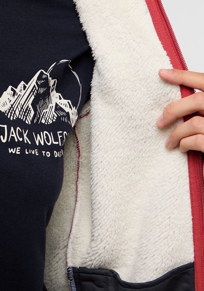 Jack Wolfskin Fleecejacke »KAMINFEUER HOODED JKT W«, mit Kapuze