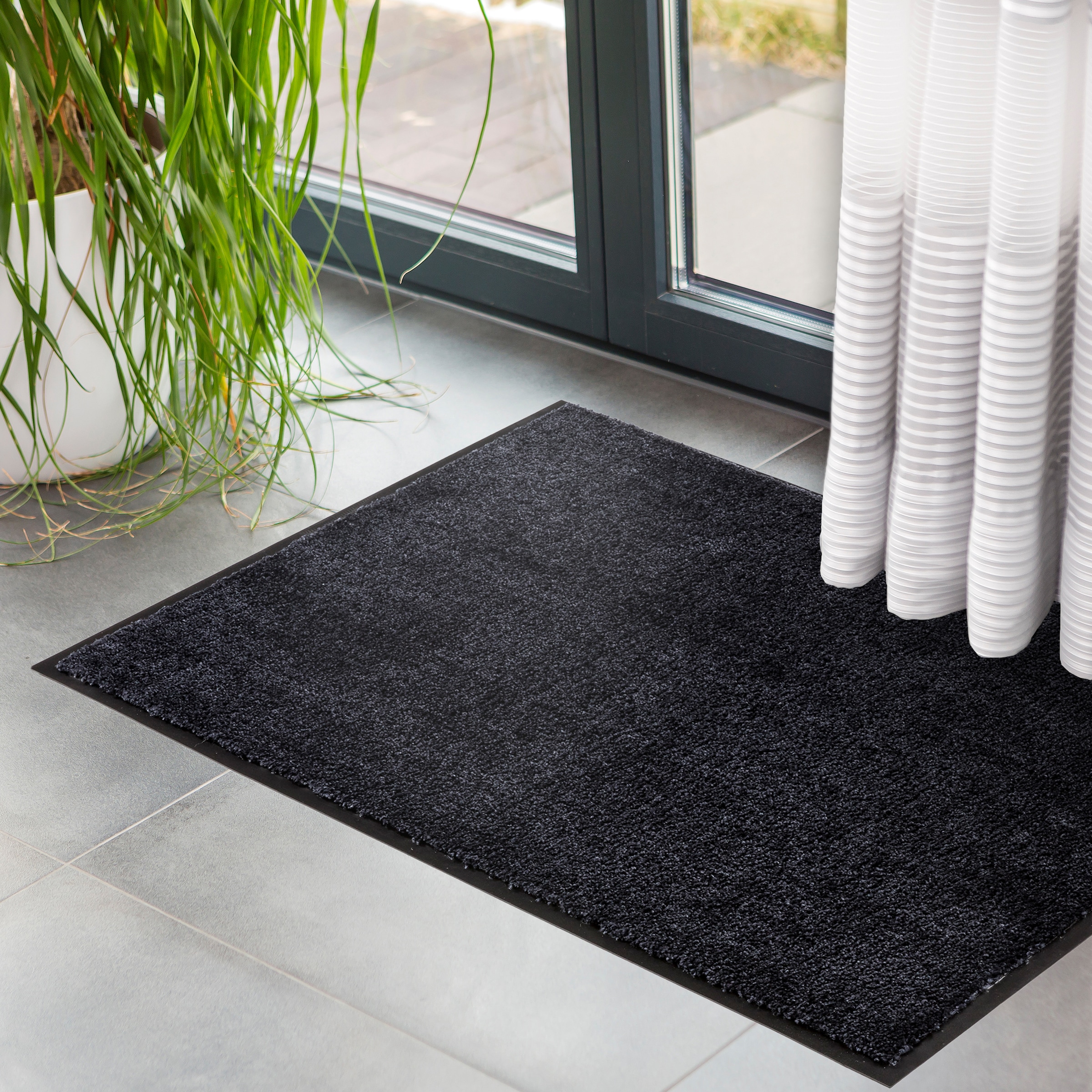SCHÖNER WOHNEN-Kollektion Chemin de table »Miami Uni« Rectangulaire 7 mm Höhe Schmutzfangläufer, Schmutzfangteppich, Schmutzmatte, waschbar