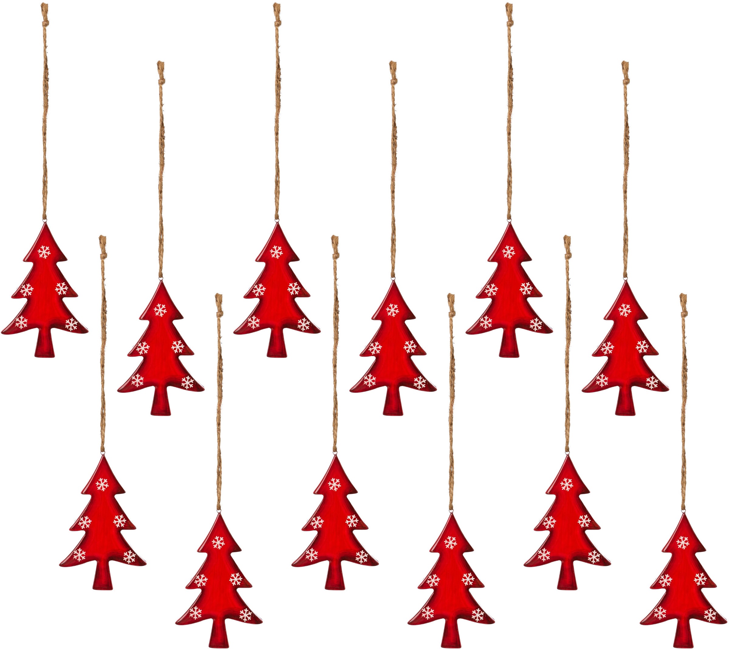 Image of Creativ deco Hänge-Weihnachtsbaum, (12 St.), mit Schneeflocken-Design bei Ackermann Versand Schweiz