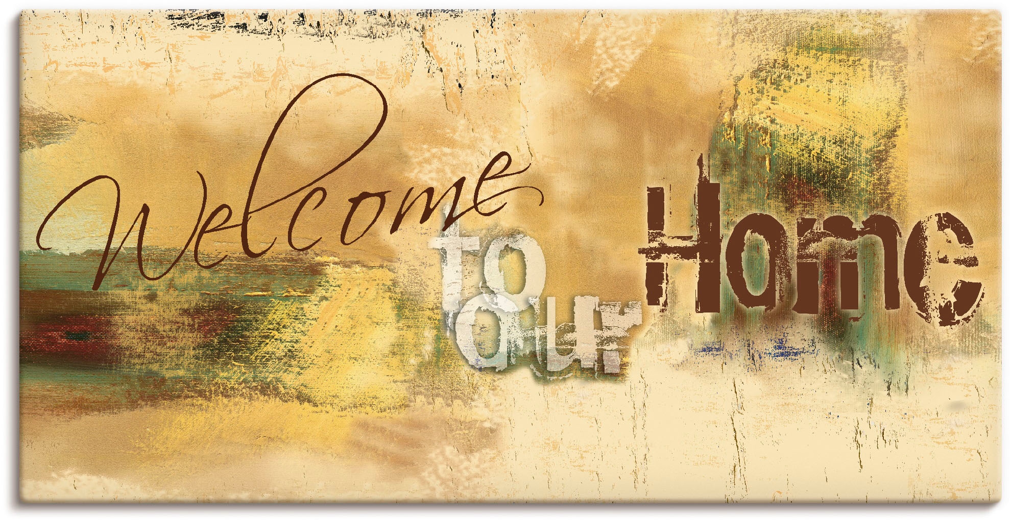 Artland Wandbild »Willkommen in unserem Zuhause«, Sprüche & Texte, (1 St.),  als Alubild, Leinwandbild, Wandaufkleber oder Poster in versch. Grössen