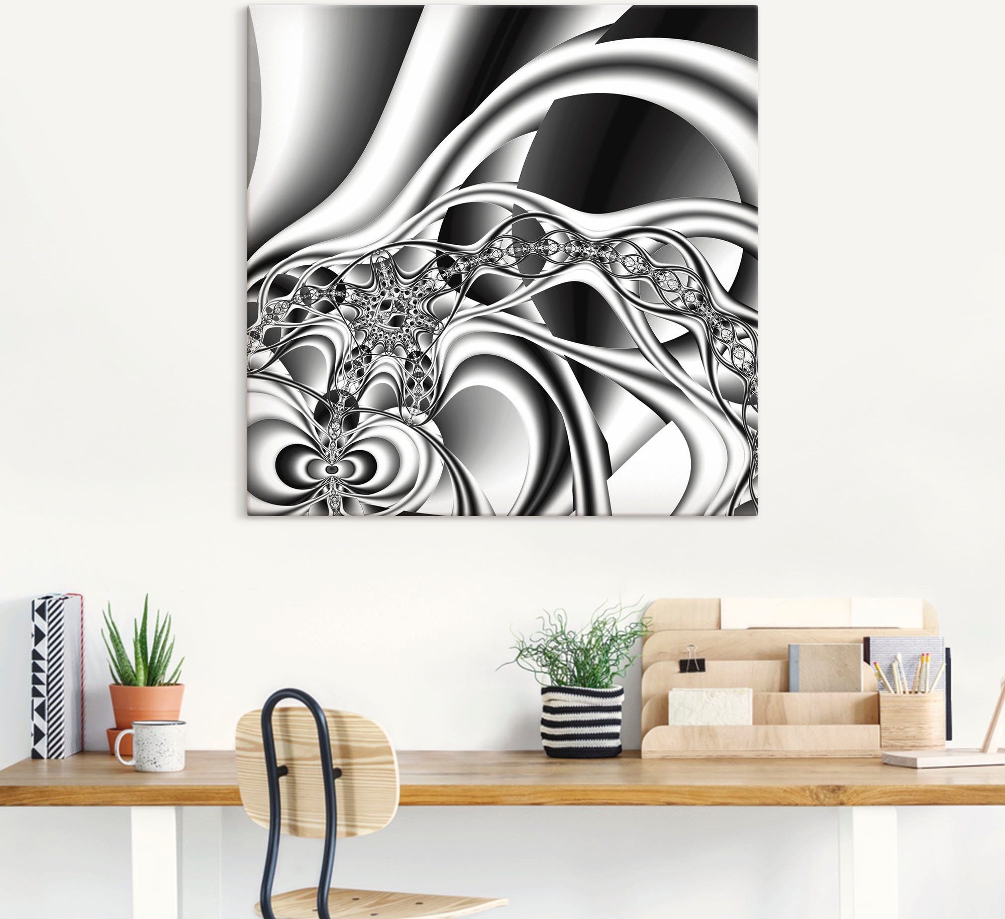 Artland Wandbild »Silberne Kette«, Muster, (1 St.), als Alubild, Outdoorbild, Leinwandbild, Wandaufkleber, versch. Grössen