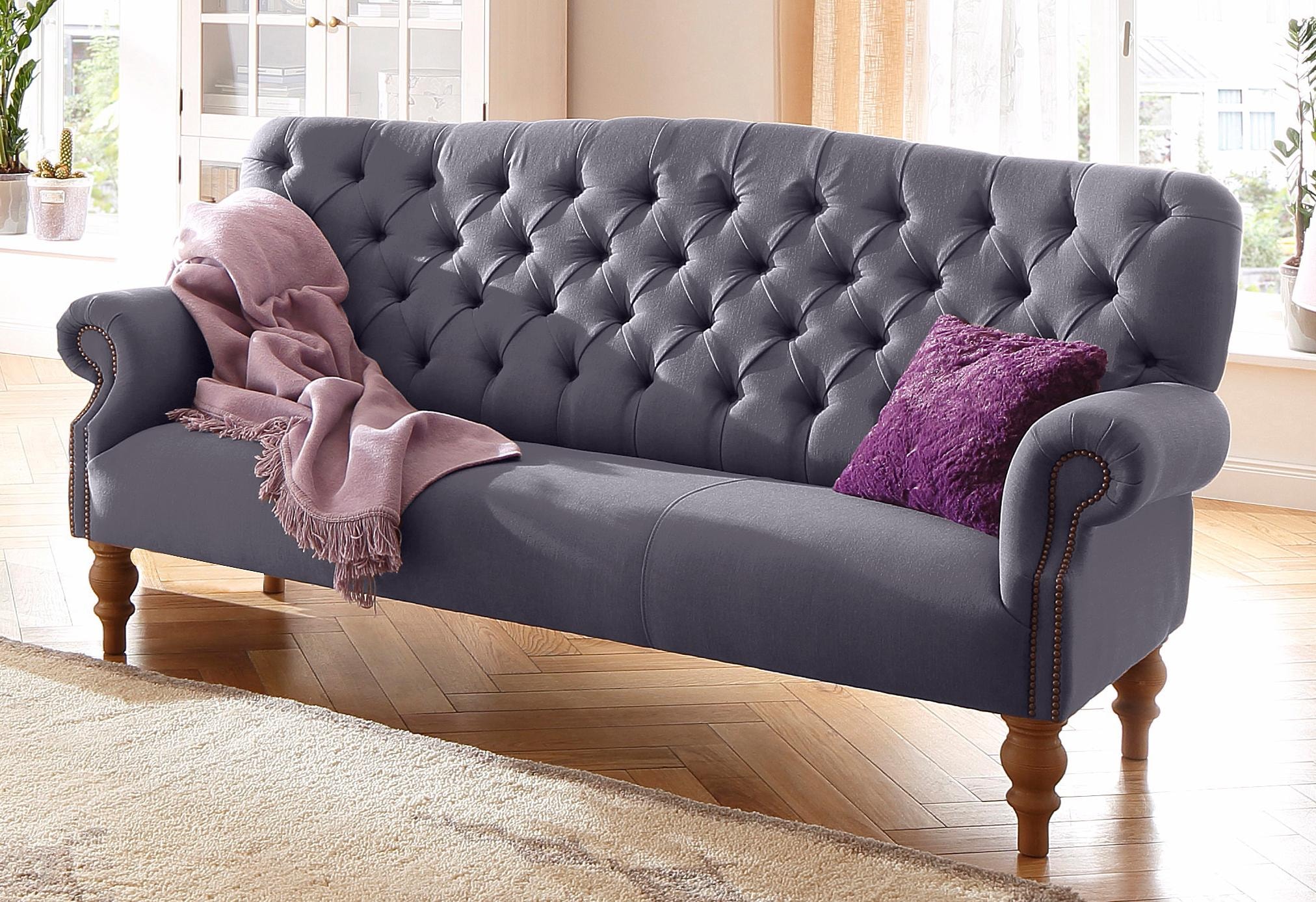 Home affaire Canapé Chesterfield »Lord« mit echter Chesterfield-Knopfheftung und Ziernägeln
