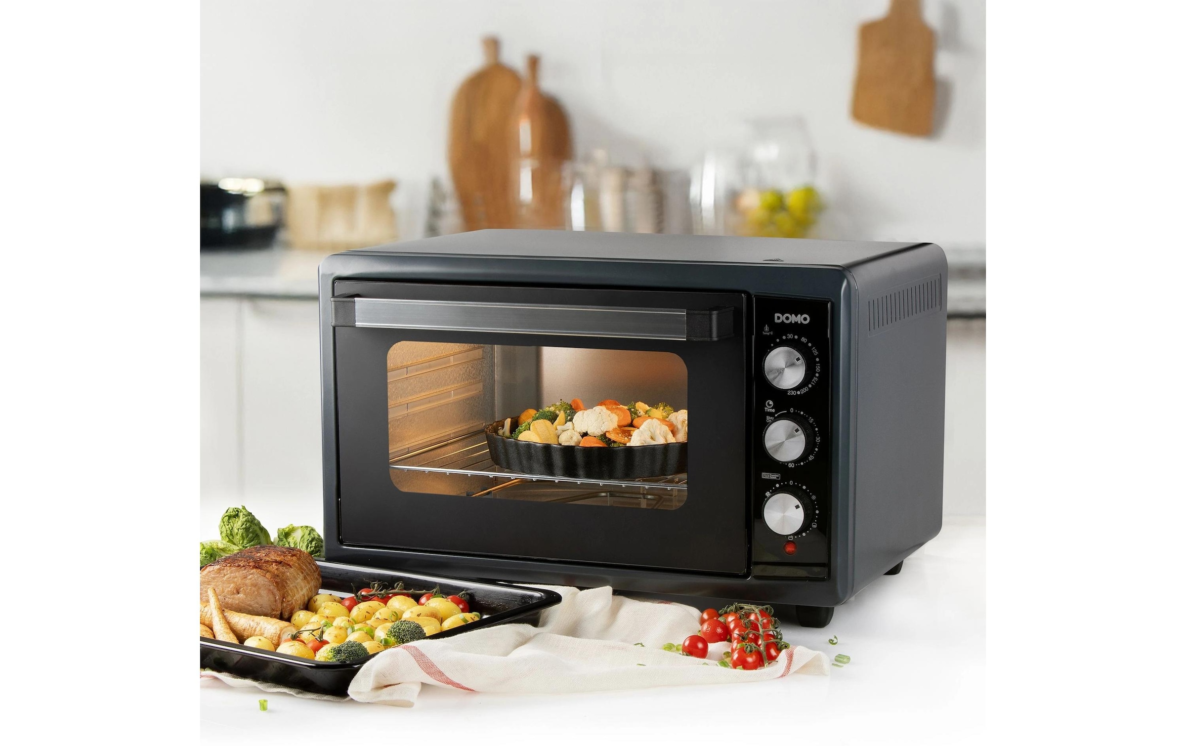 Domo Mini-four »DO808GO 50 l« zum Backen, Braten, Grillen, Heissluft, Ober-/Unterhitze