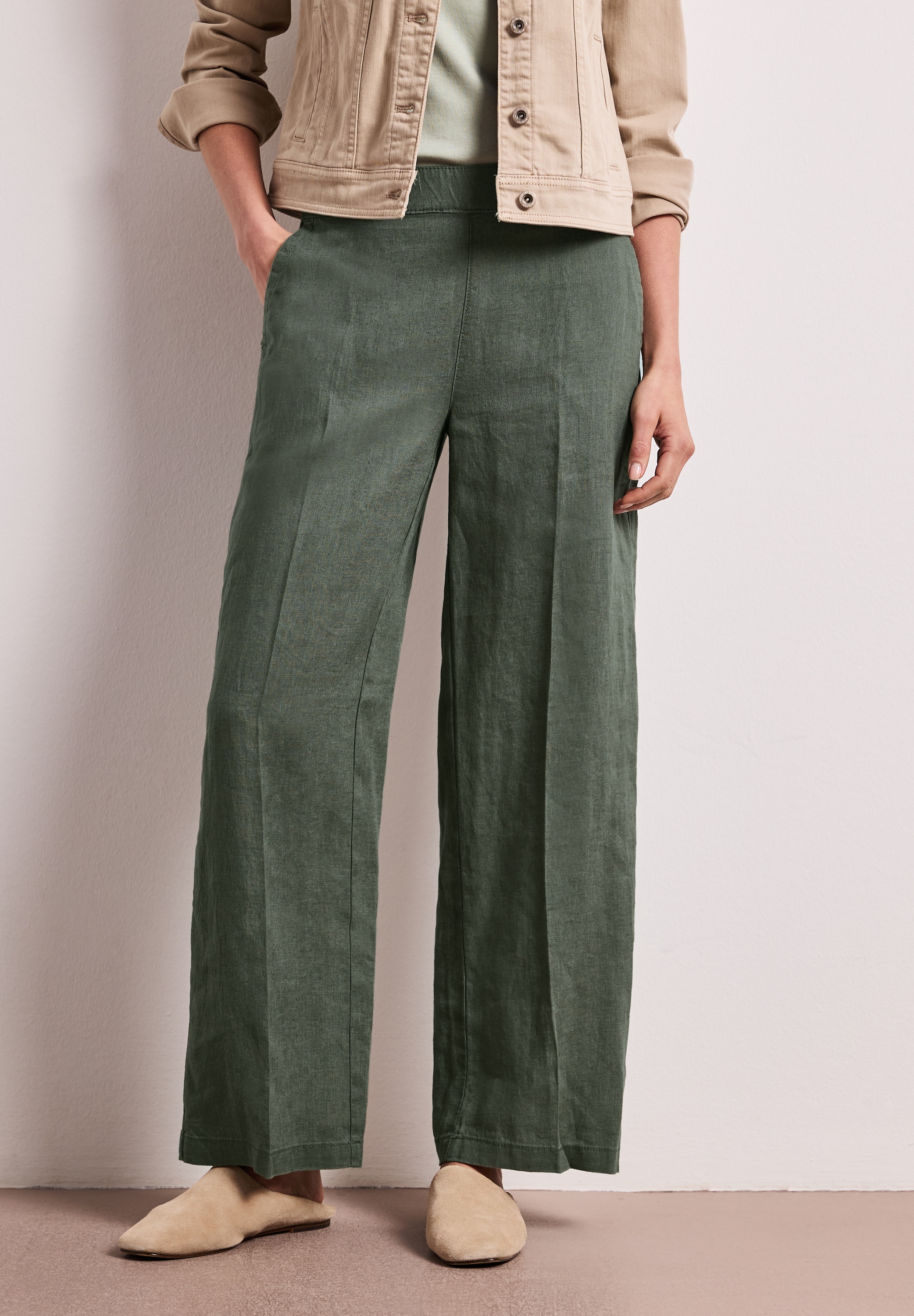 Image of STREET ONE Stoffhose im Loose Fit und aus Leinen