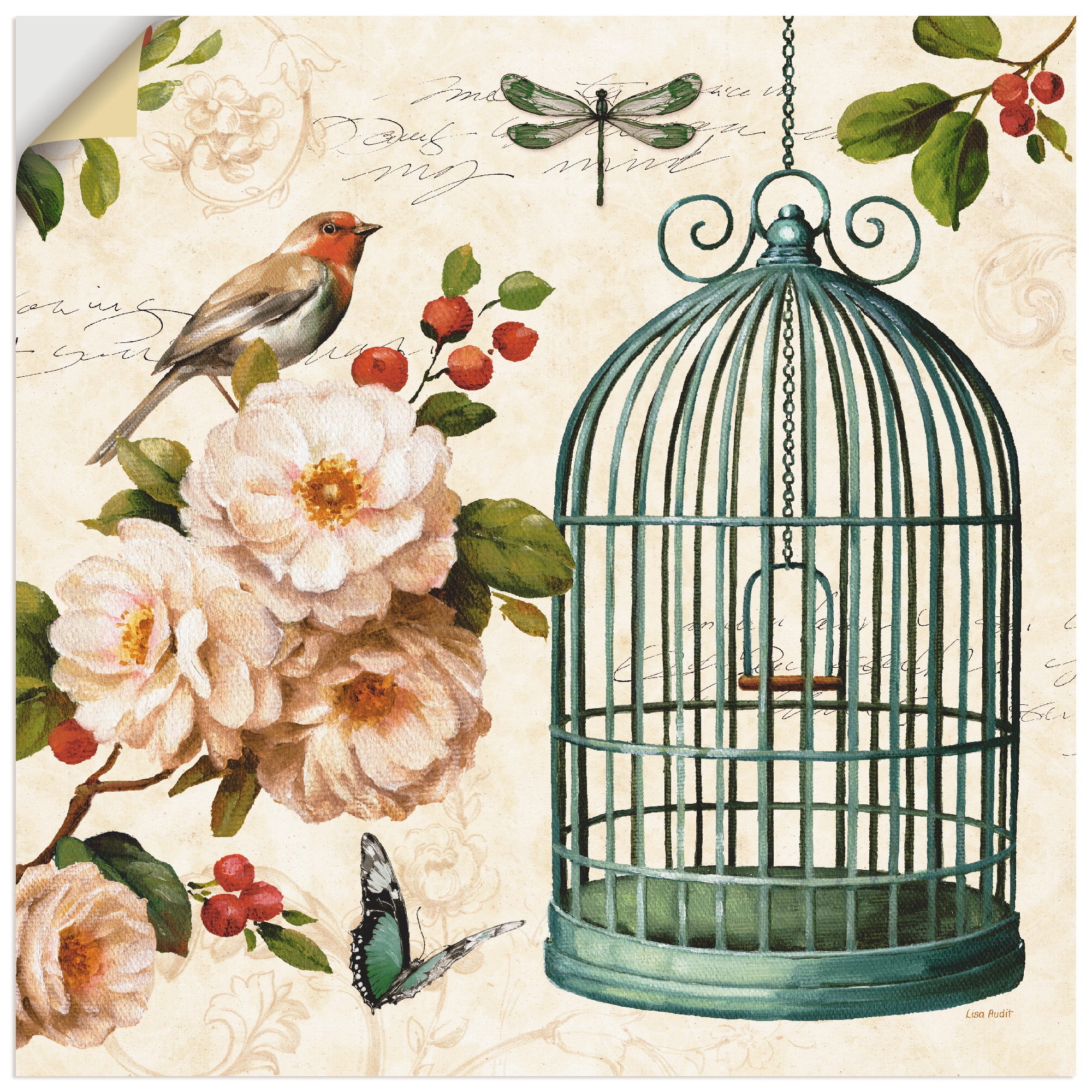 Image of Artland Wandbild »Frei wie ein Vogel I«, Arrangements, (1 St.), in vielen Grössen & Produktarten -Leinwandbild, Poster, Wandaufkleber / Wandtattoo auch für Badezimmer geeignet bei Ackermann Versand Schweiz