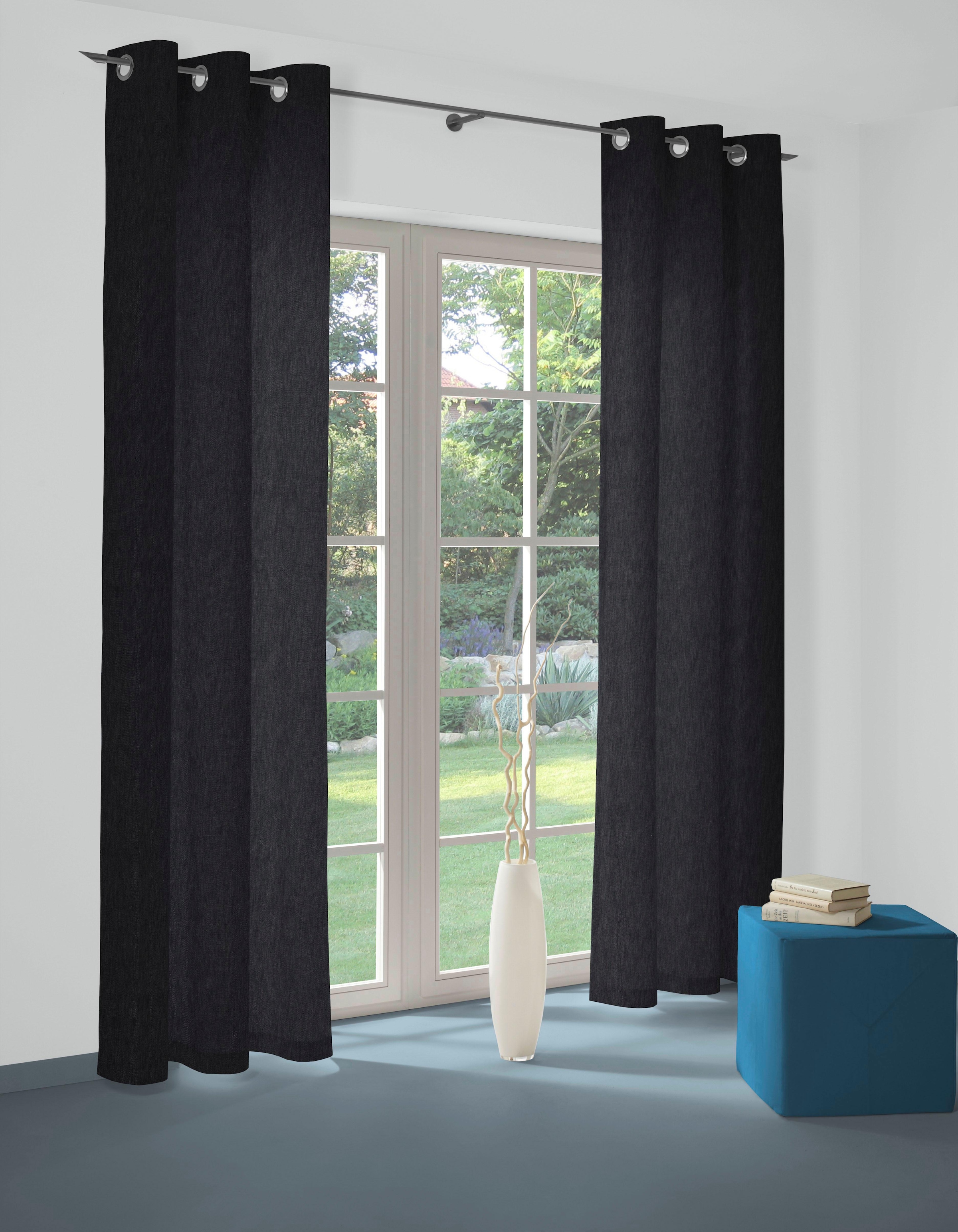 Image of Wirth Vorhang "Java" Ösen 1 Stk. tlg. dark blue denim