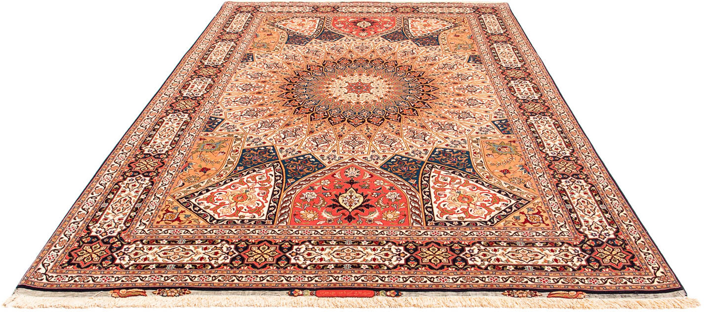 Image of morgenland Orientteppich »Perser - Täbriz - Royal - 302 x 202 cm - mehrfarbig«, rechteckig, 7 mm Höhe, Wohnzimmer, Handgeknüpft, Einzelstück mit Zertifikat bei Ackermann Versand Schweiz