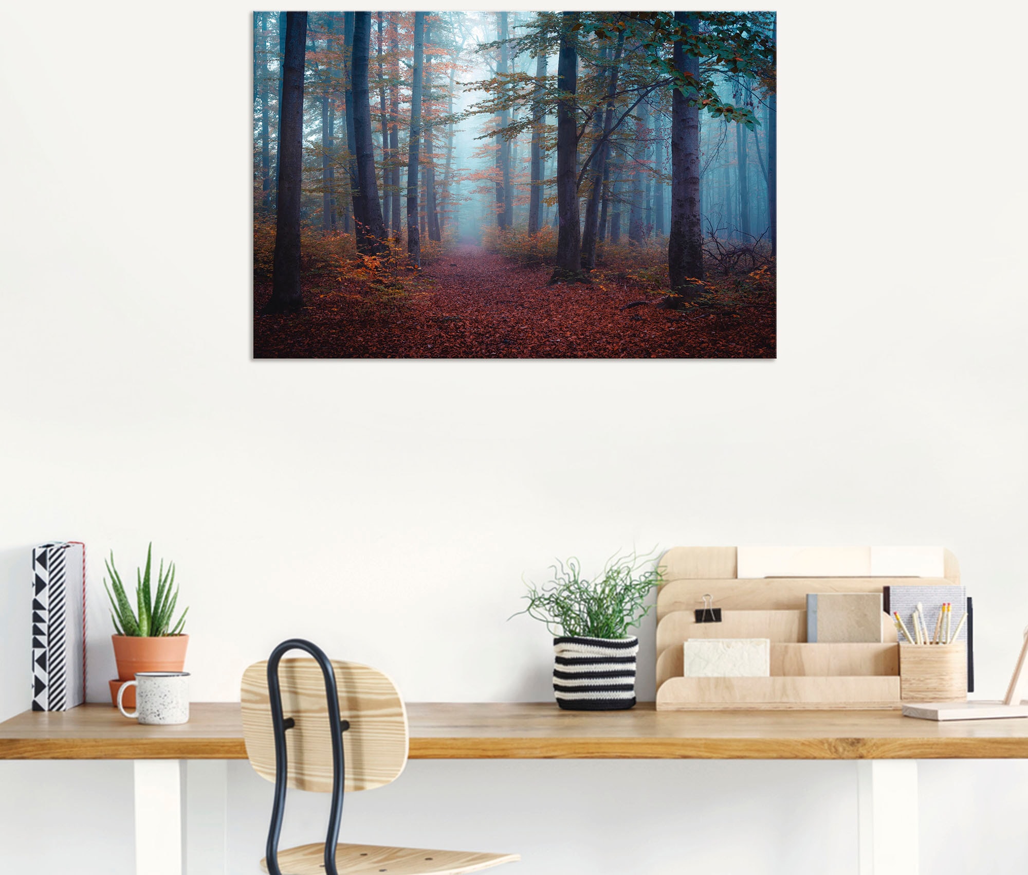 Artland Wandbild »Wald im Poster versch. Grössen Alubild, Nebel«, kaufen in (1 Leinwandbild, bequem St.), Wandaufkleber Waldbilder, als oder