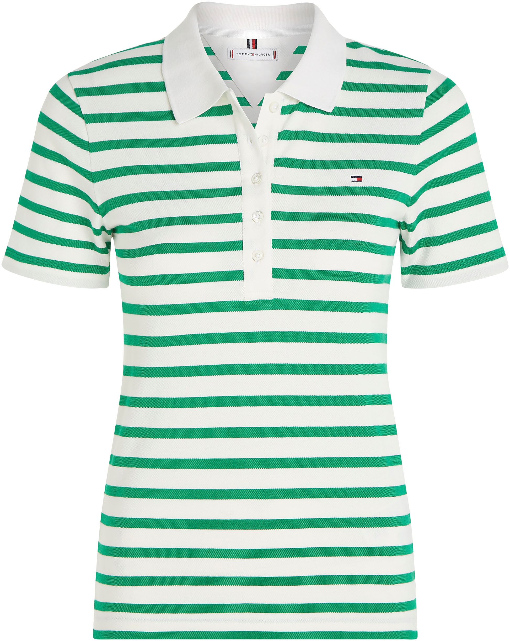 Tommy Hilfiger Poloshirt »1985 SLIM PIQUE STRIPE POLO SS«, mit dezenter Tommy Hilfiger Logostickerei