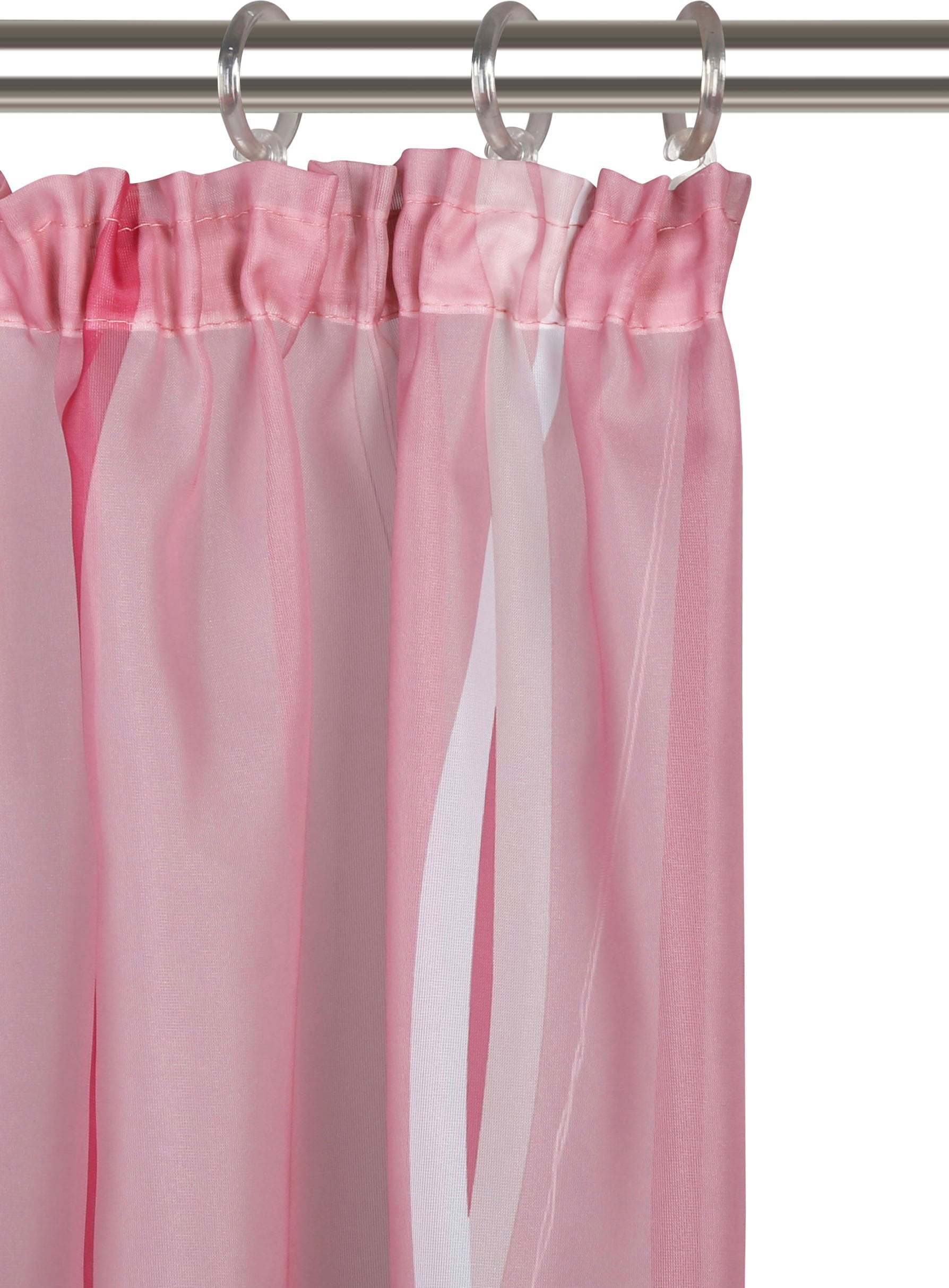 GOODproduct Gardine »Dimona« Kräuselband 2 Stk. tlg. 2er-Set, transparent, Voile, Polyester