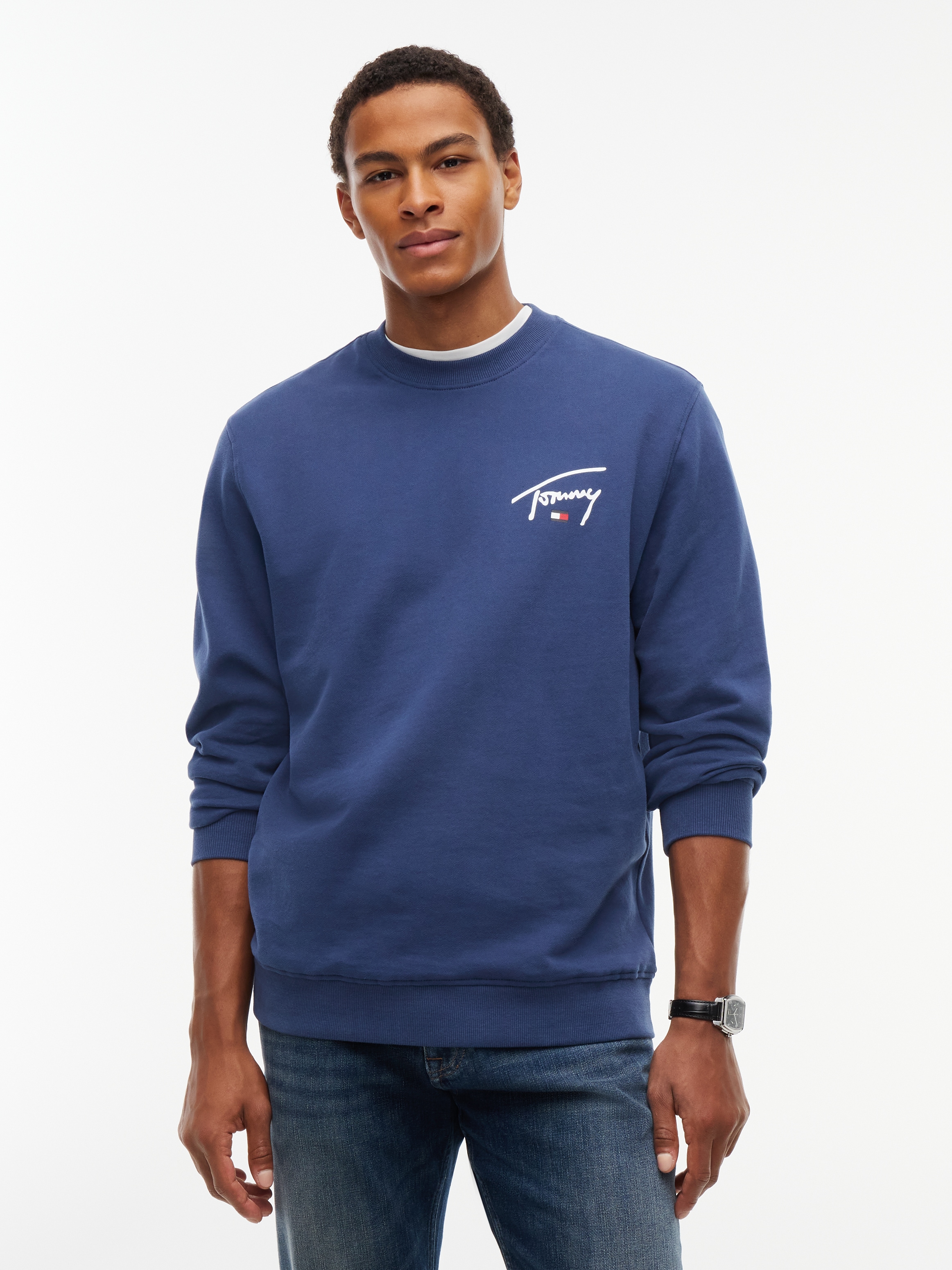 Image of Tommy Jeans Sweatshirt "REGULAR ENTRY SIGNATURE", Regular fit mit Rundhalsausschnitt