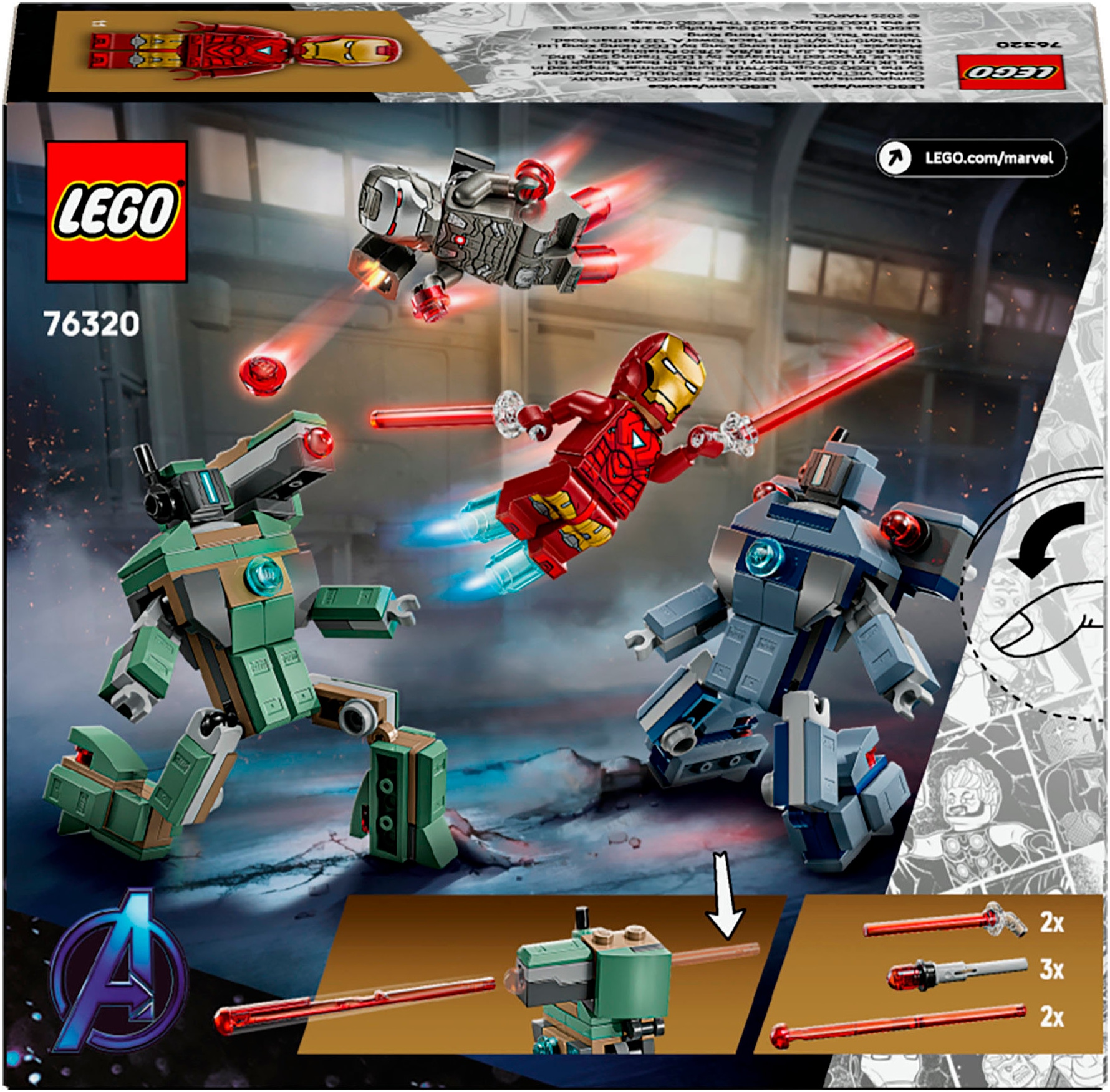 LEGO® Konstruktionsspielsteine »Iron Man & War Machine vs. Hammer-Drohnen (76320), LEGO Super Heroes« Made in Europe