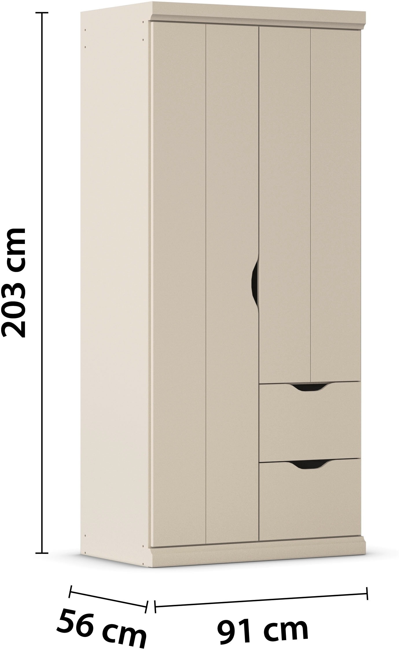 GOODproduct Kleiderschrank »Mehrzweckschrank Aktenschrank Möbel Mietswohnung Schlafzimmer MARLENE« 3 verschiedene Ausstattungen BASIC/CLASSIC/PREMIUM (inkl. SOFT-CLOSE),  in 3 Breiten 91/136/181 cm im Landhaus-Stil MADE IN GERMANY