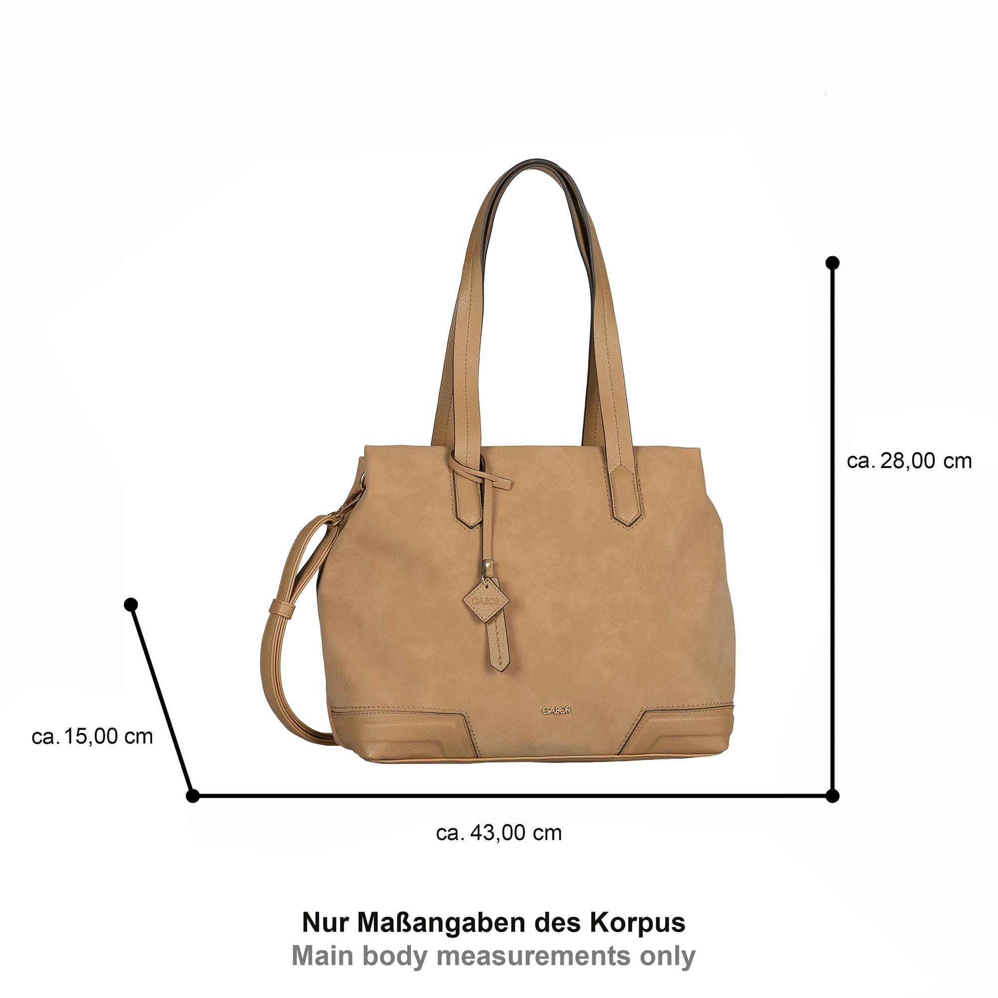 Gabor Shopper »Cira« sac bandoulière pour femme avec pendentif logo