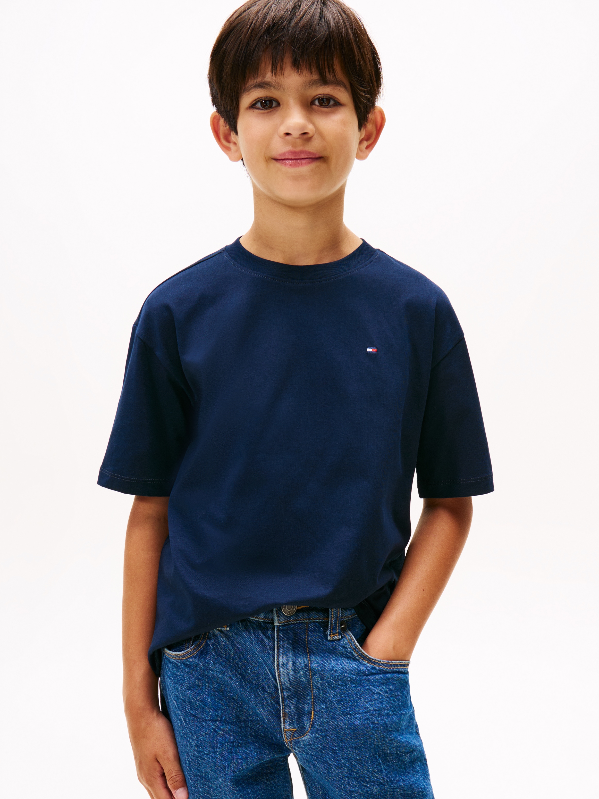 Image of Tommy Hilfiger T-Shirt "ESSENTIAL ARCHIVE FIT TEE SS" Kinder bis 16 Jahre, Rundhals, Logostickerei